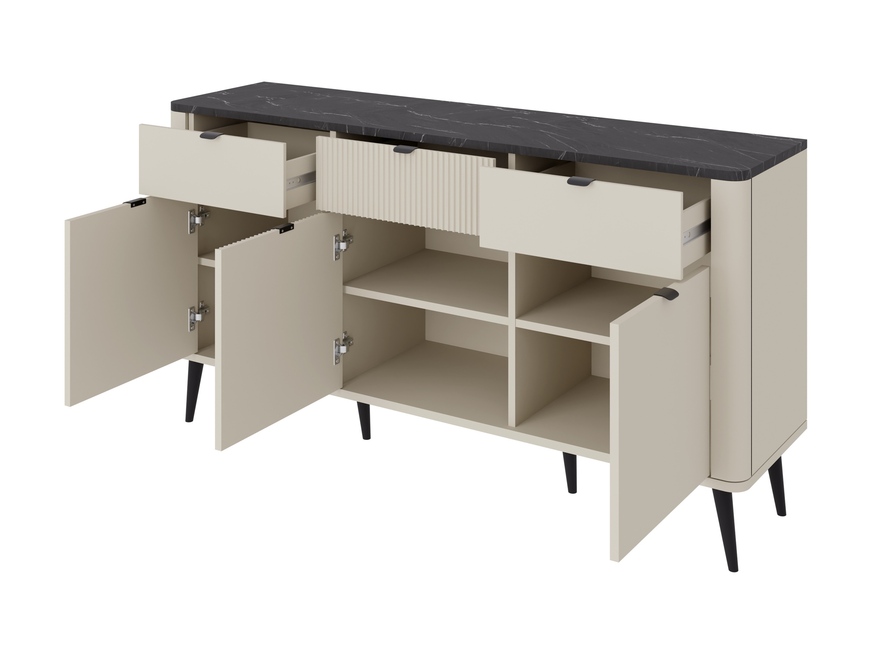 Kommode Lufela 109 (Kashmir + Grå marmor)