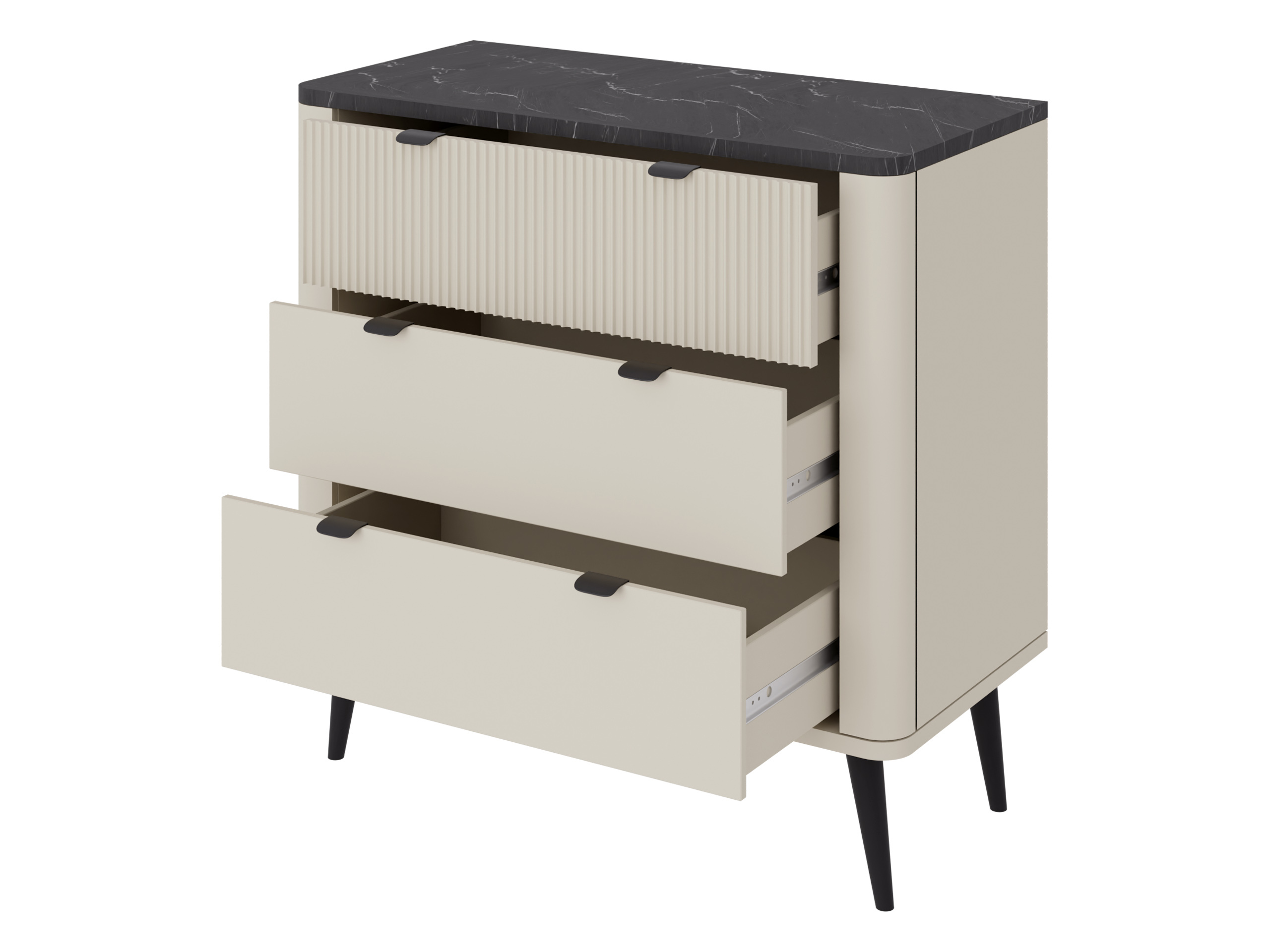 Kommode Lufela 110 (Kashmir + Grå marmor)
