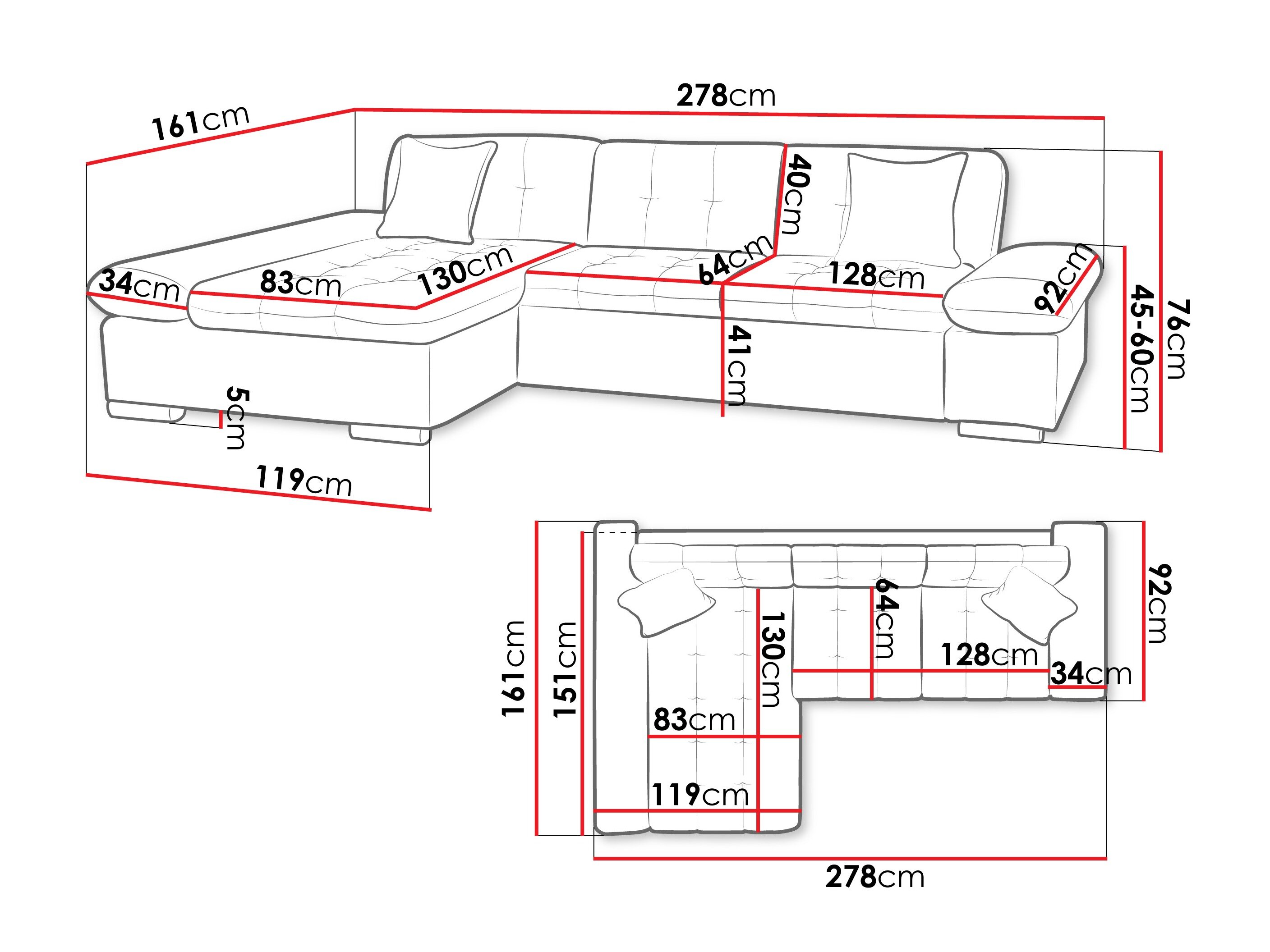 Hjørnesofa Comfivo 219 (Maya 07 + Maya 02)
