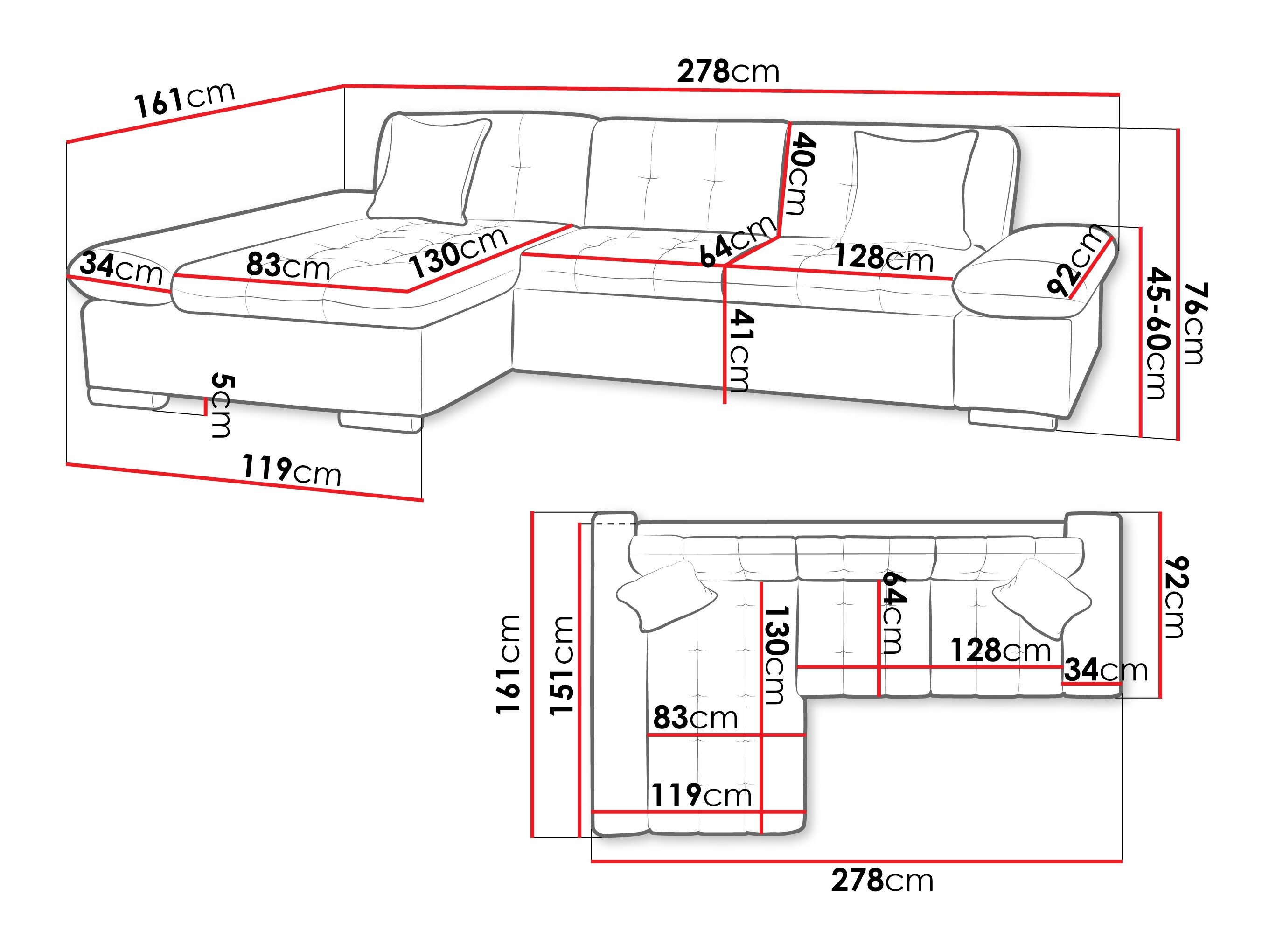 Hjørnesofa Comfivo 219 (Piaingen 21 + Mokka 03)