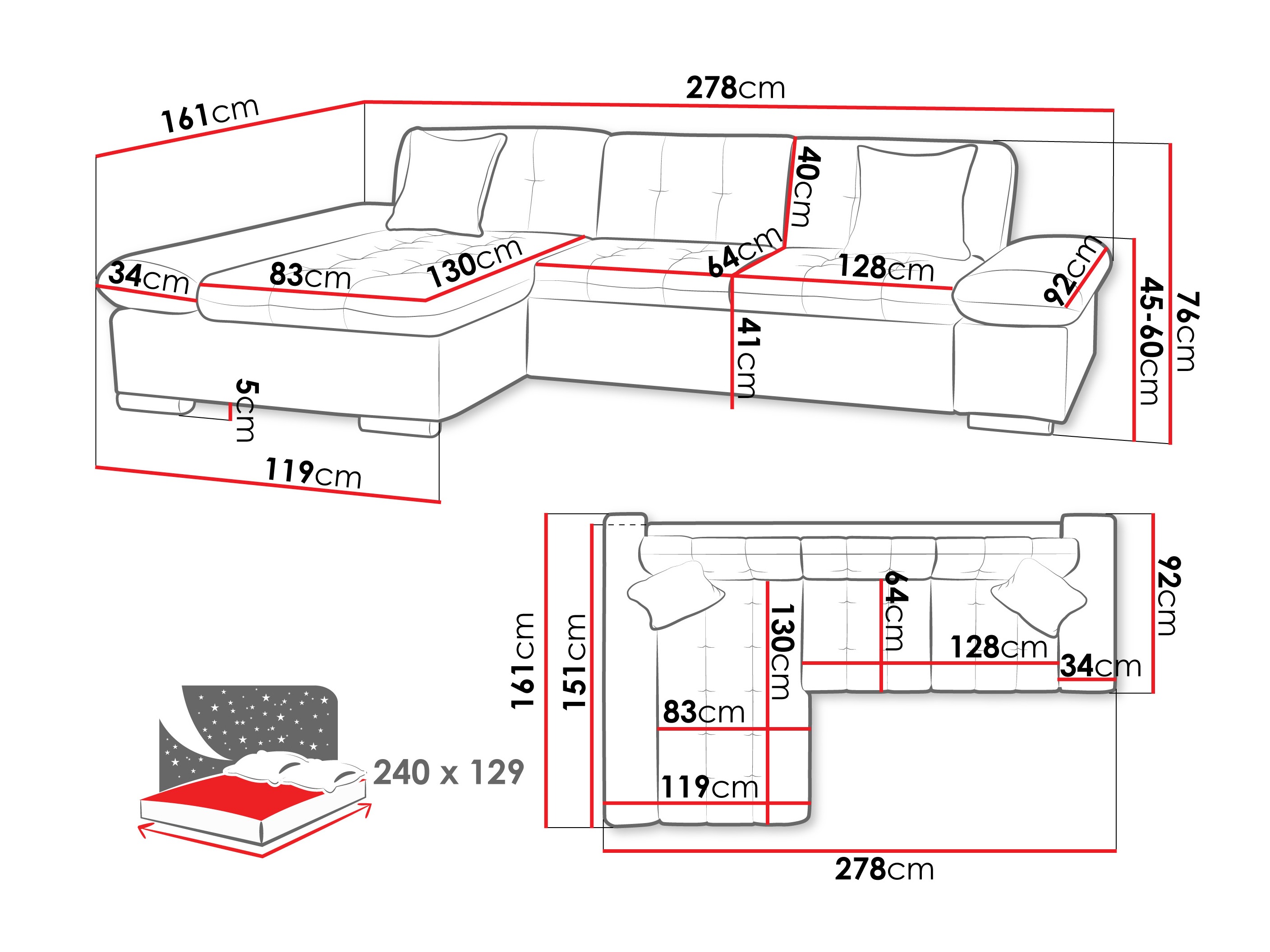 Hjørnesofa Comfivo Sanitas II (Corbett 78)