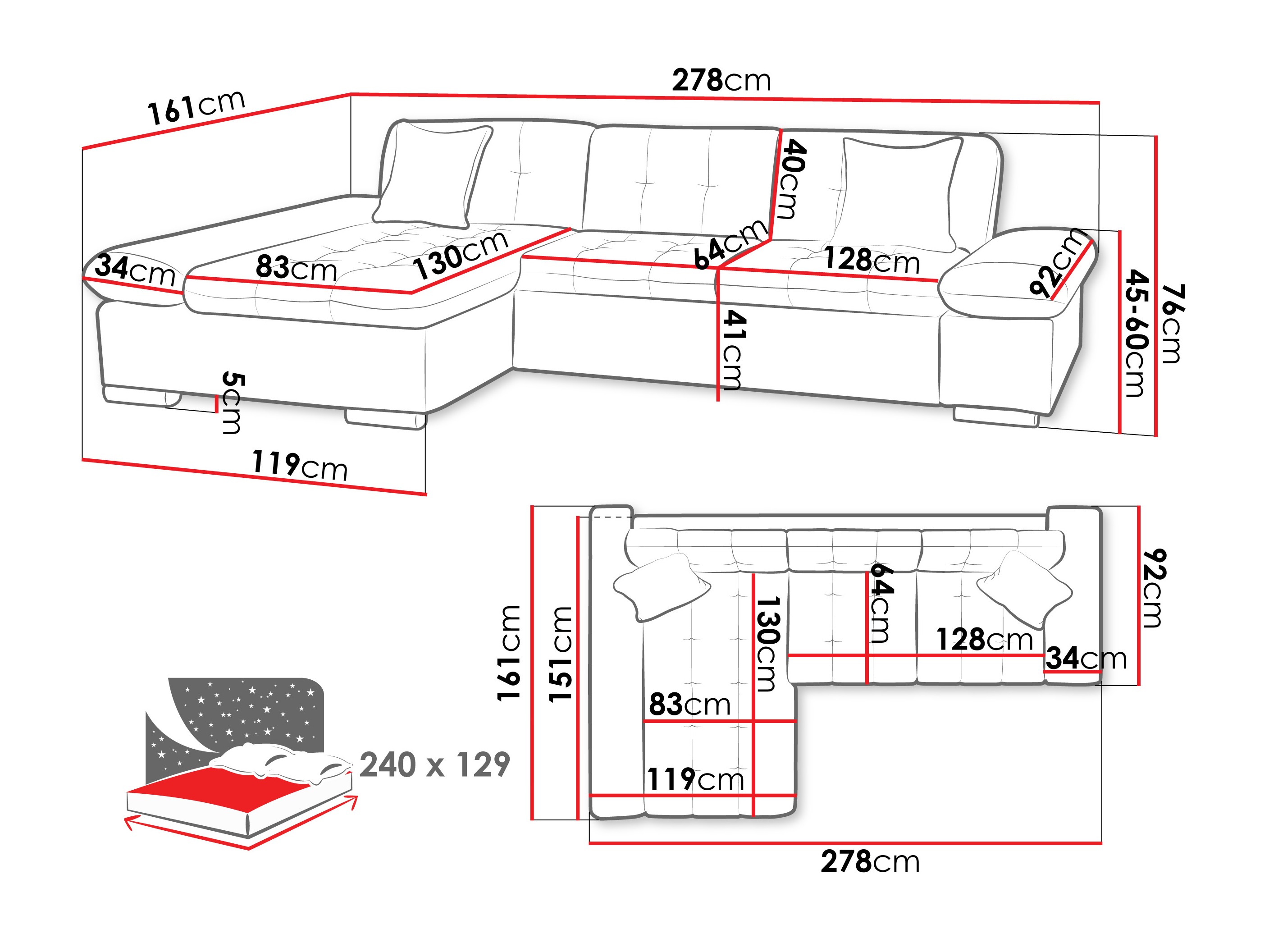 Hjørnesofa Comfivo Sanitas II (Piano 17)