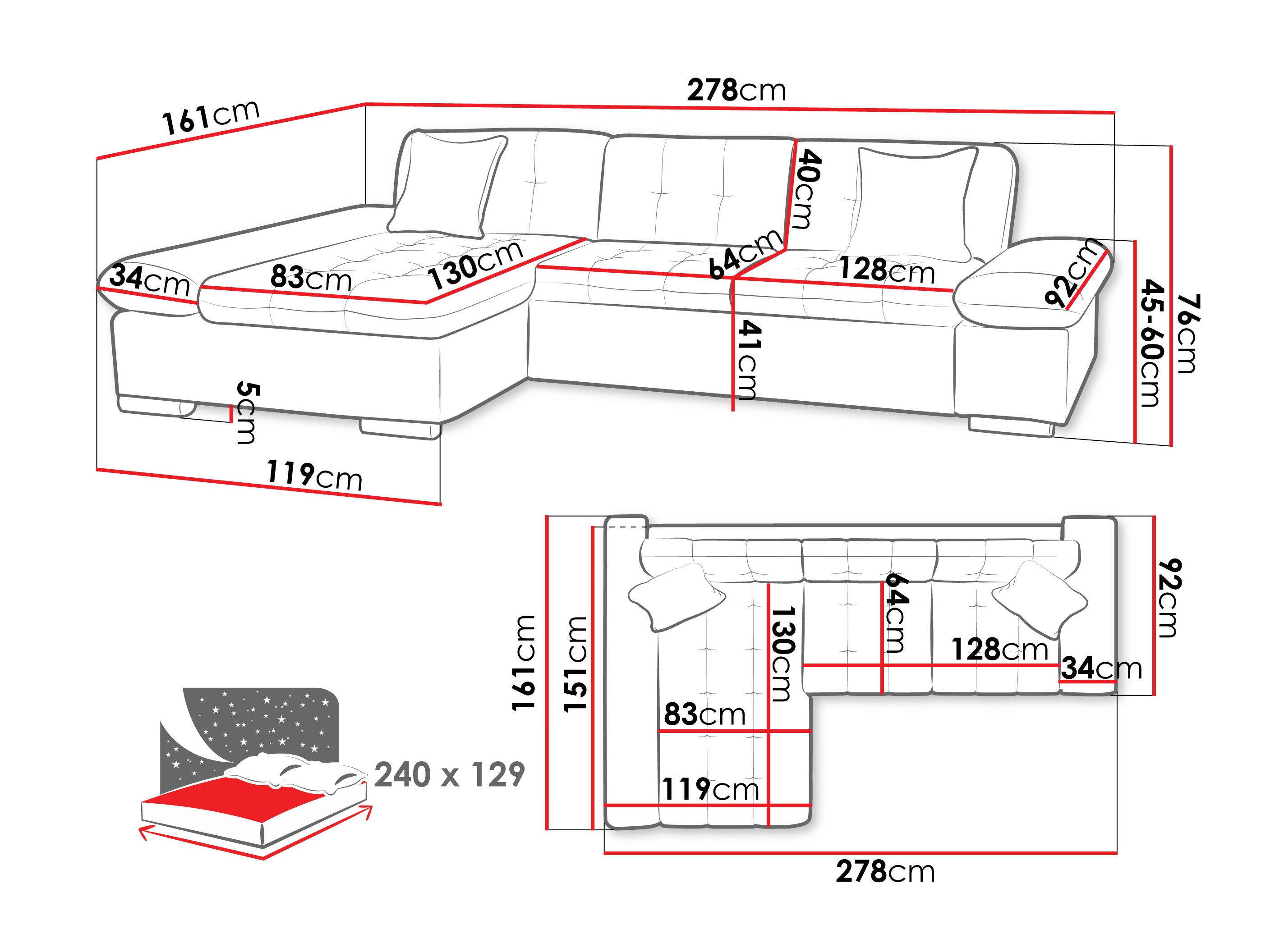 Hjørnesofa Comfivo Sanitas II (Piano 17)