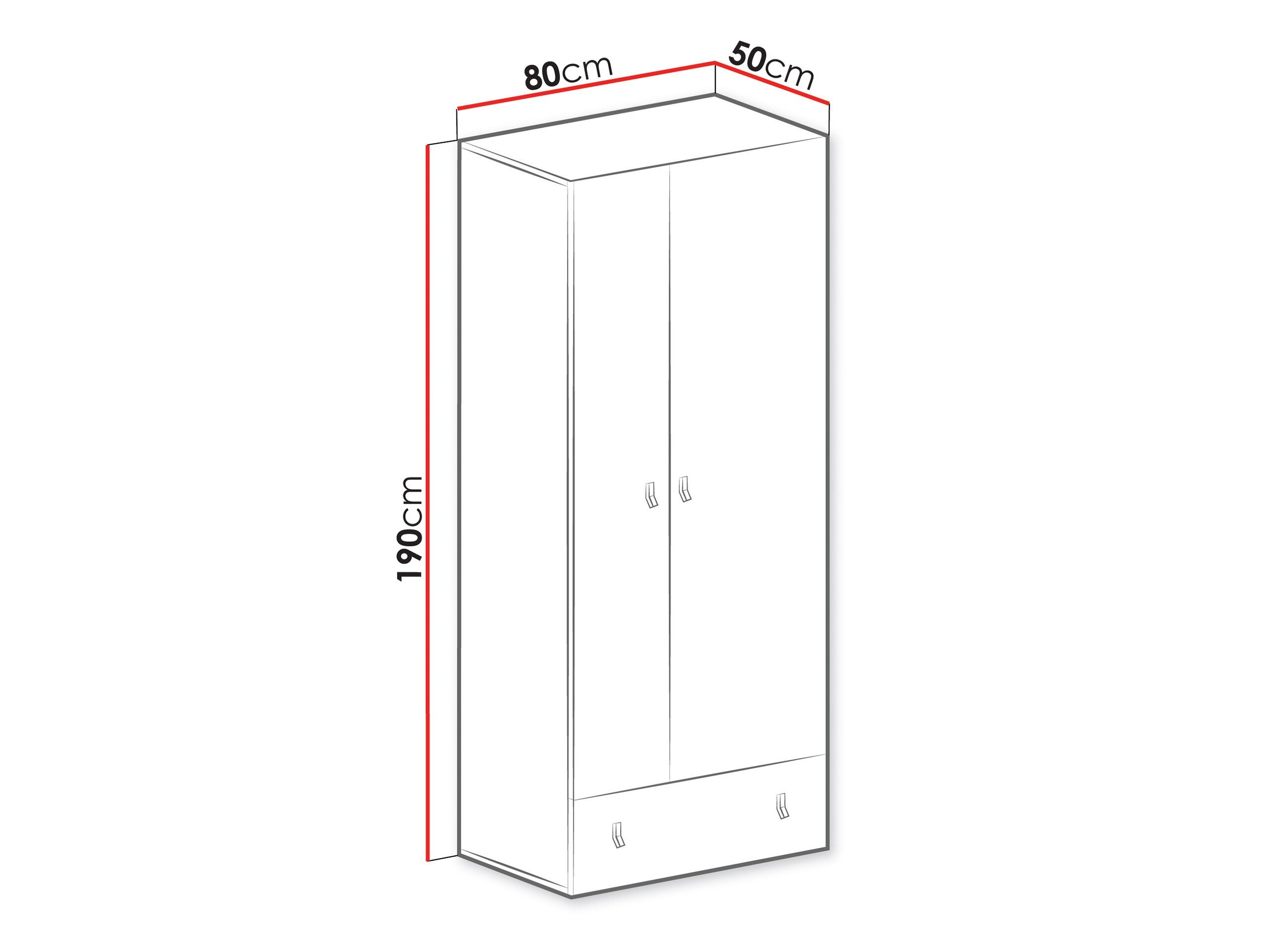 Garderobeskab Camteso 101 (Hvid + Egetræ + Turkis)
