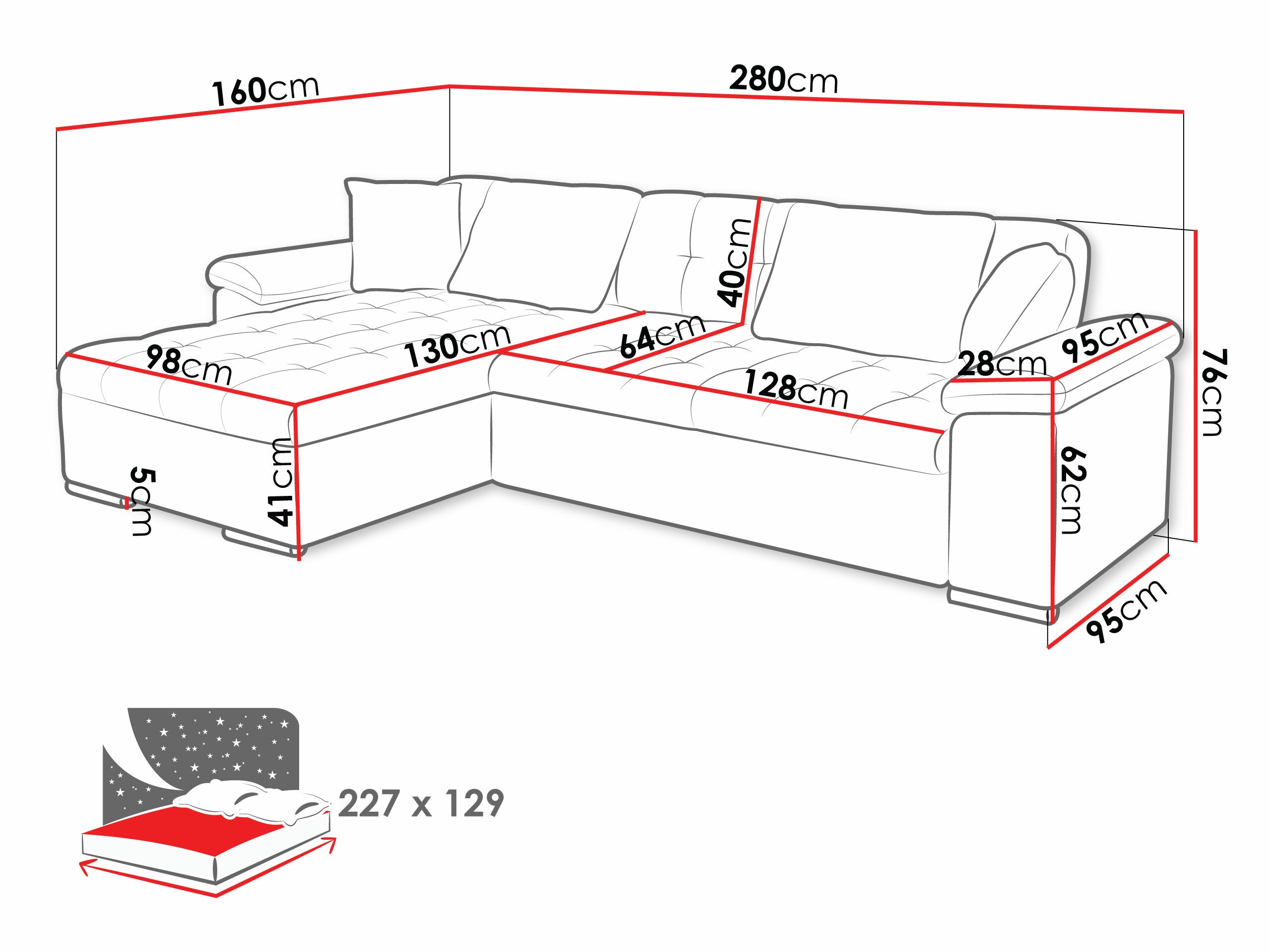 Hjørnesofa Comfivo Mica II (Baloo 2074)