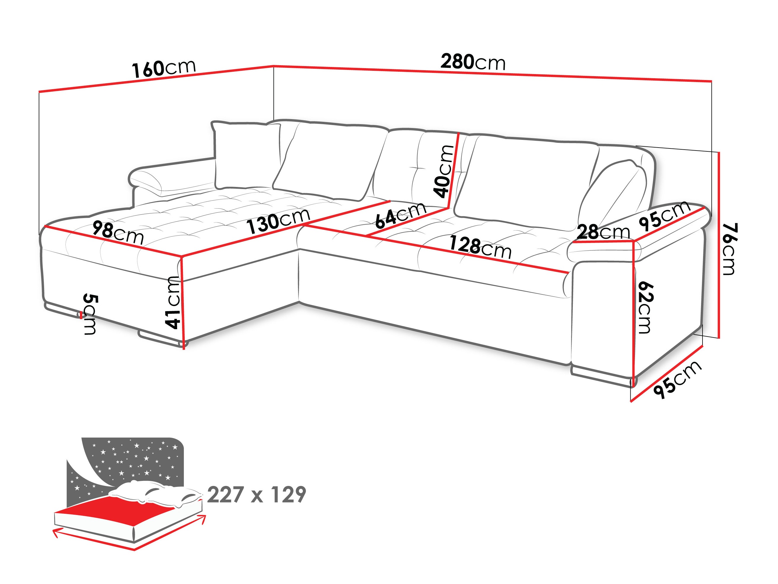 Hjørnesofa Comfivo Mica II (Corbett 21)