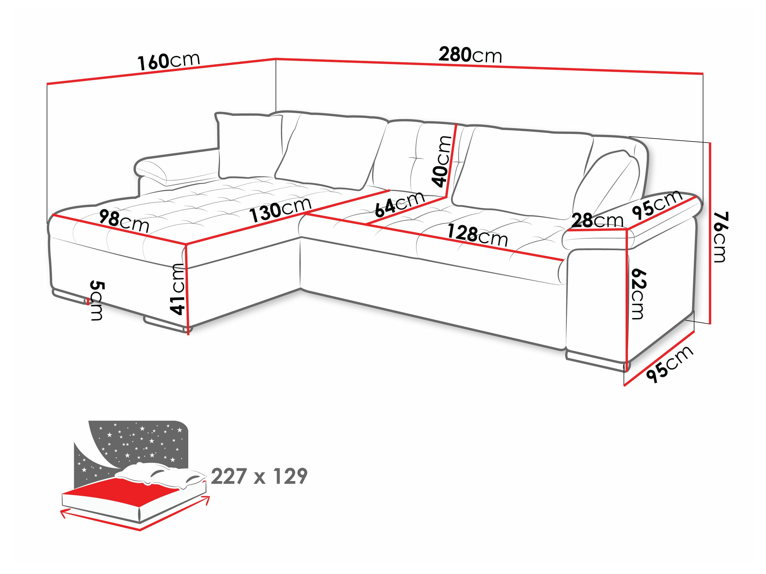 Hjørnesofa Comfivo Mica II (Venus Velvet 2911 + Prestige 2771)