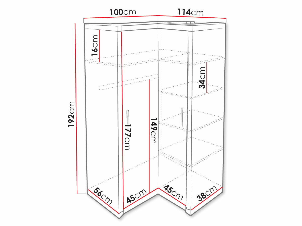 Hjørnegarderob Lorelie 119 (Sonoma eg)