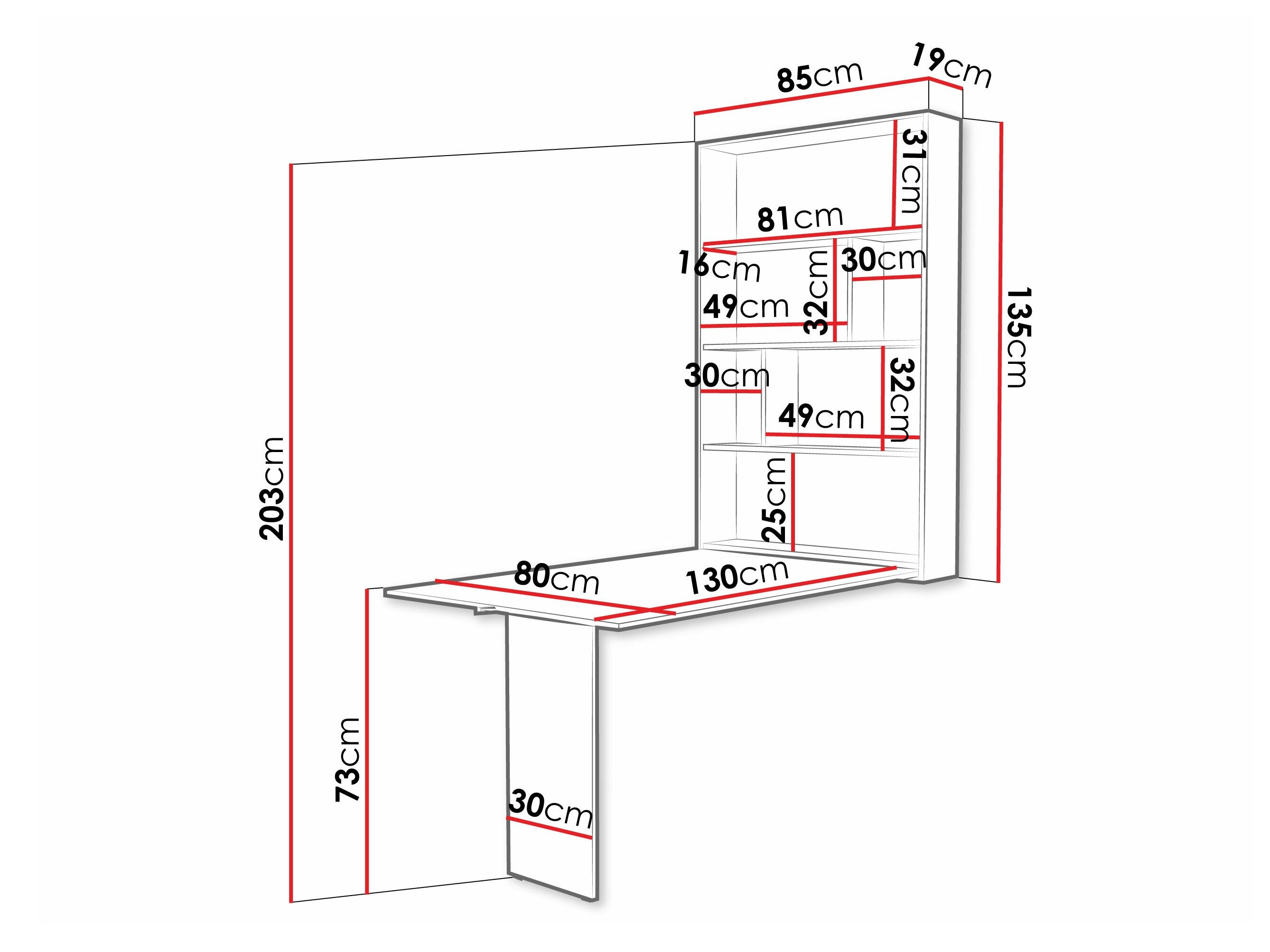 Klapbord Hartford 428 (Hvid)