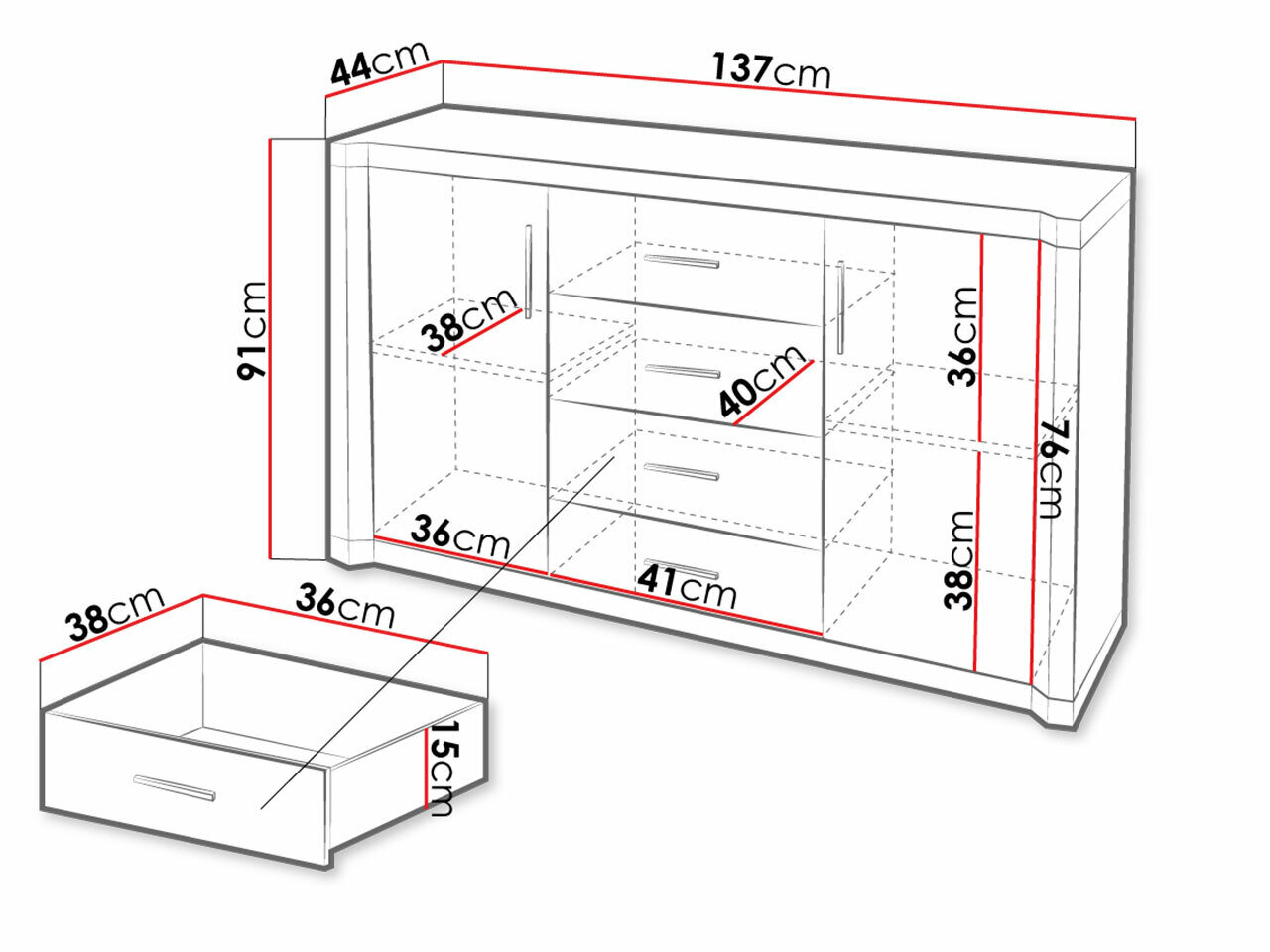 Kommode Lorelie 104 (Sonoma eg)