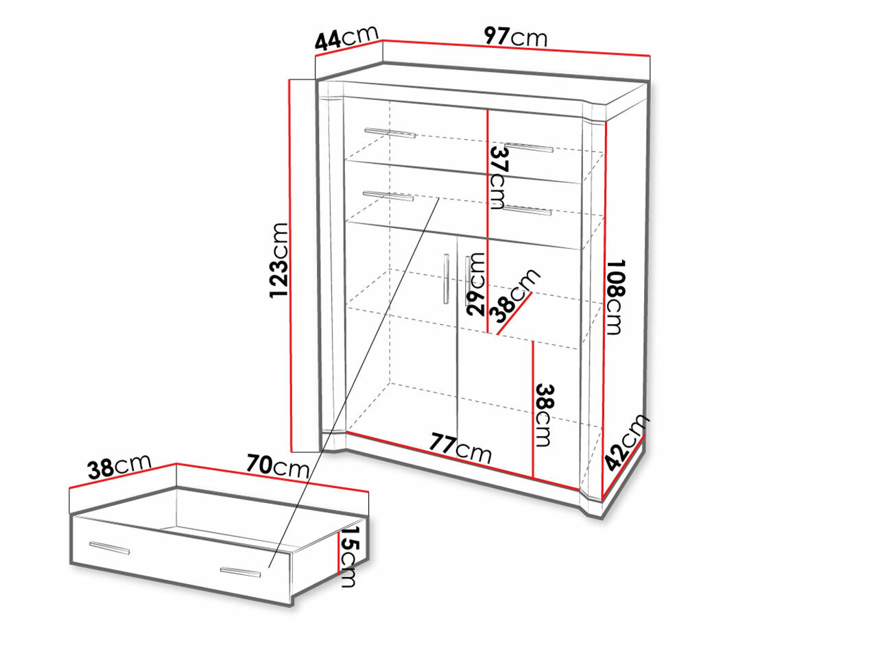 Kommode Lorelie 105 (Sonoma eg)
