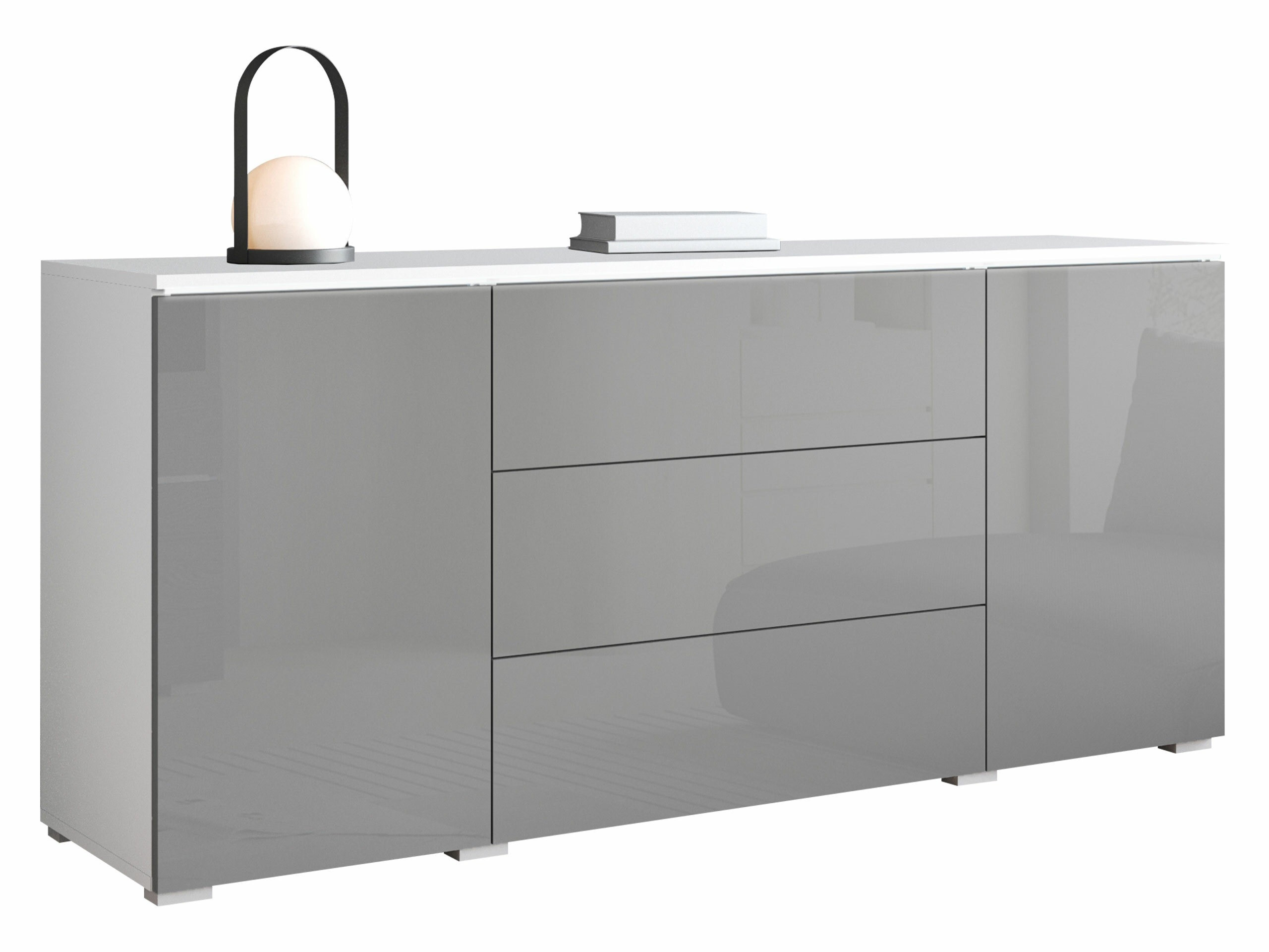 Kommode Mirfivo 102 (Glansfuld grå)