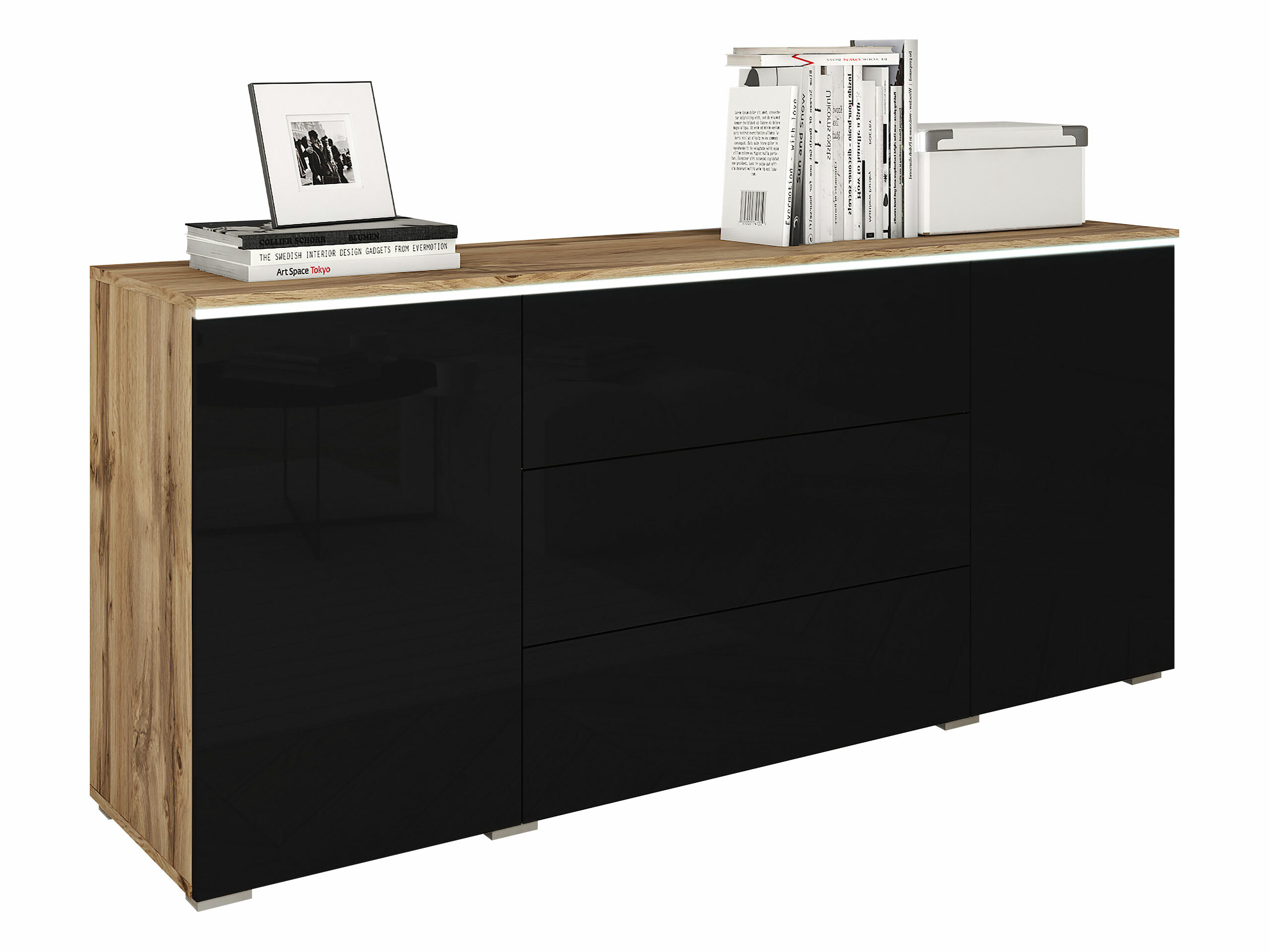 Kommode Mirfivo 102 (Wotan eg + Blank sort)