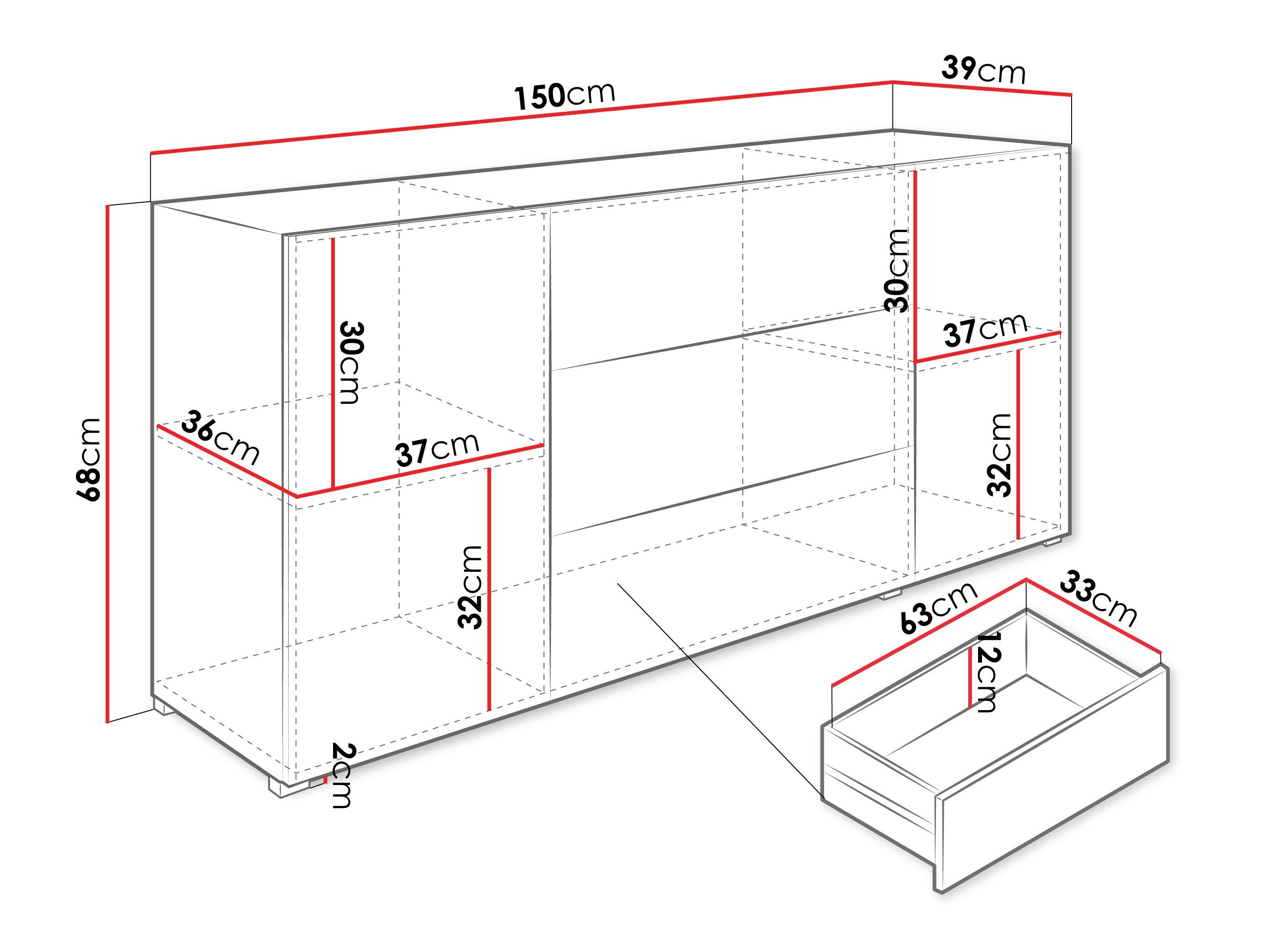 Kommode Sarasota 191 (Grafit)