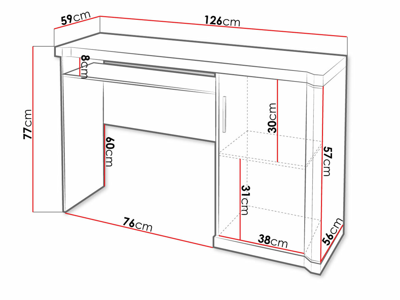 Skrivebord Lorelie 112 (Trøffel egetræ)
