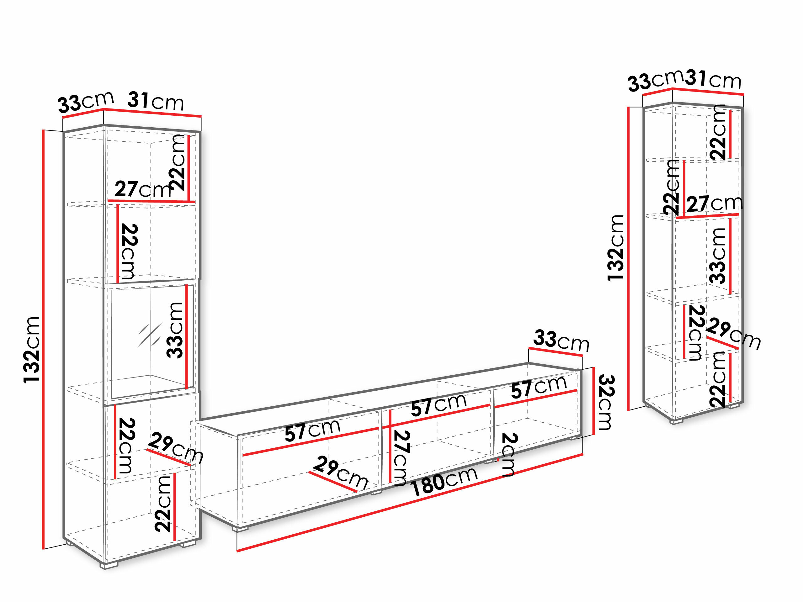 Stuemøbelsæt Sarasota 193 (Hvid + Wotan eg)