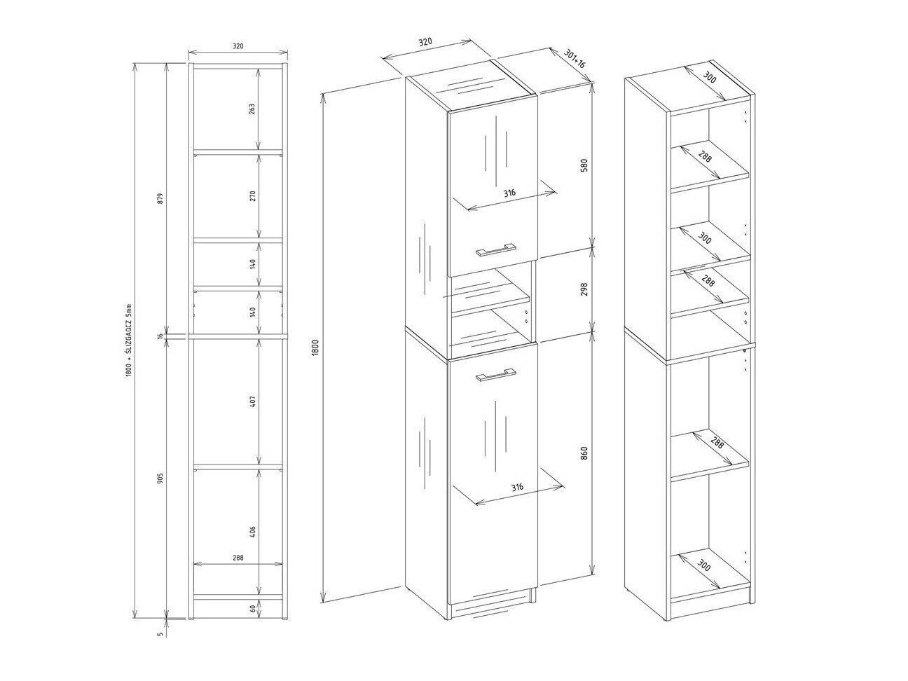 Stående badeværelsesskab Mandeville 152 (Kashmir)