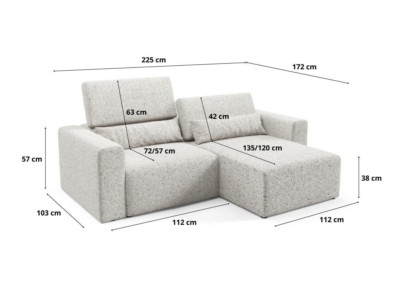 Modulhjørnesofa Virorle 105 (Puente 03)