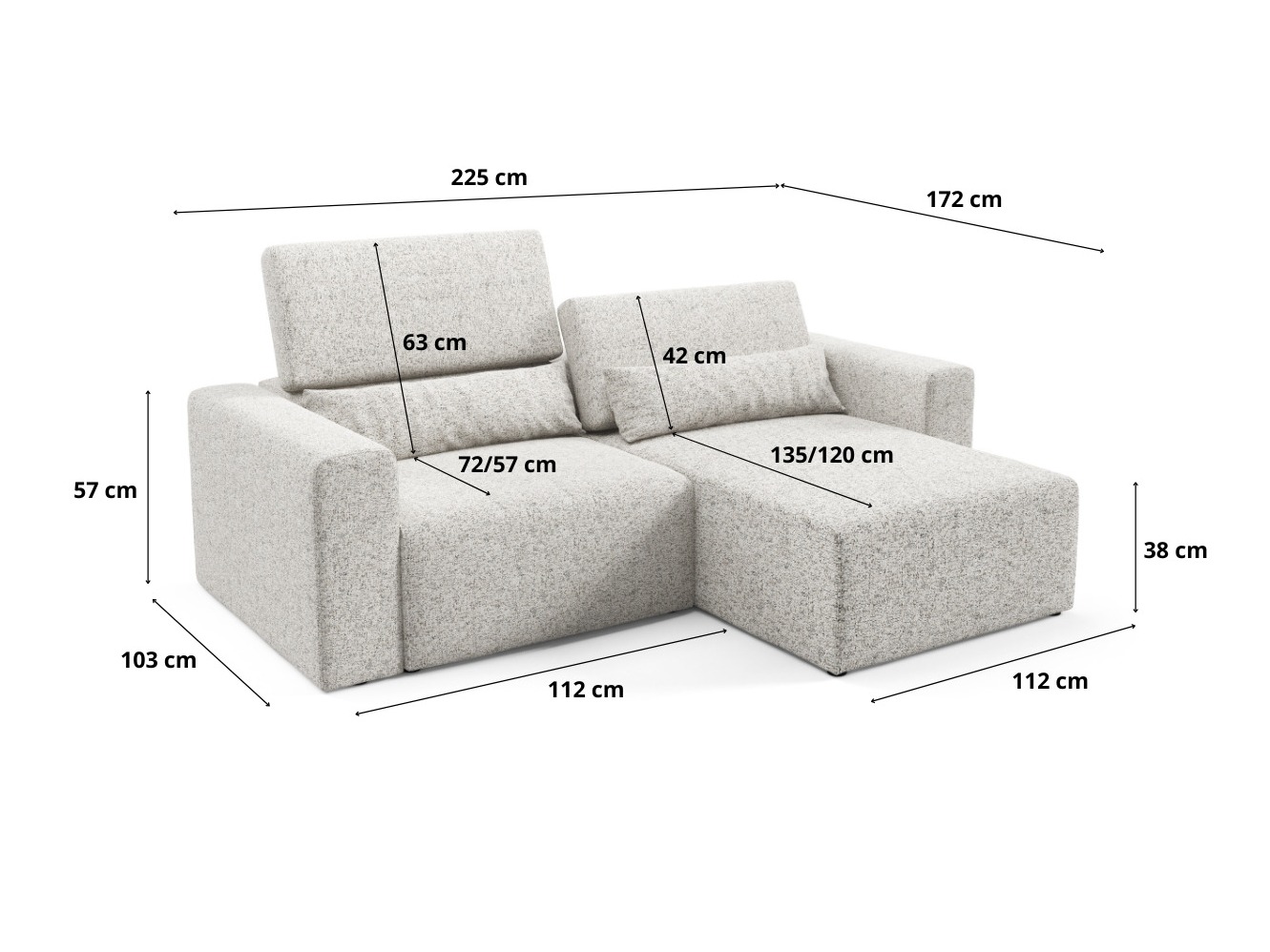 Modulhjørnesofa Virorle 105 (Puente 80)