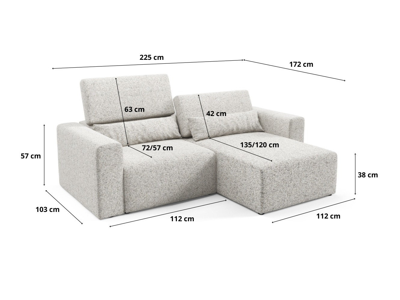 Modulhjørnesofa Virorle 105 (Puente 92)