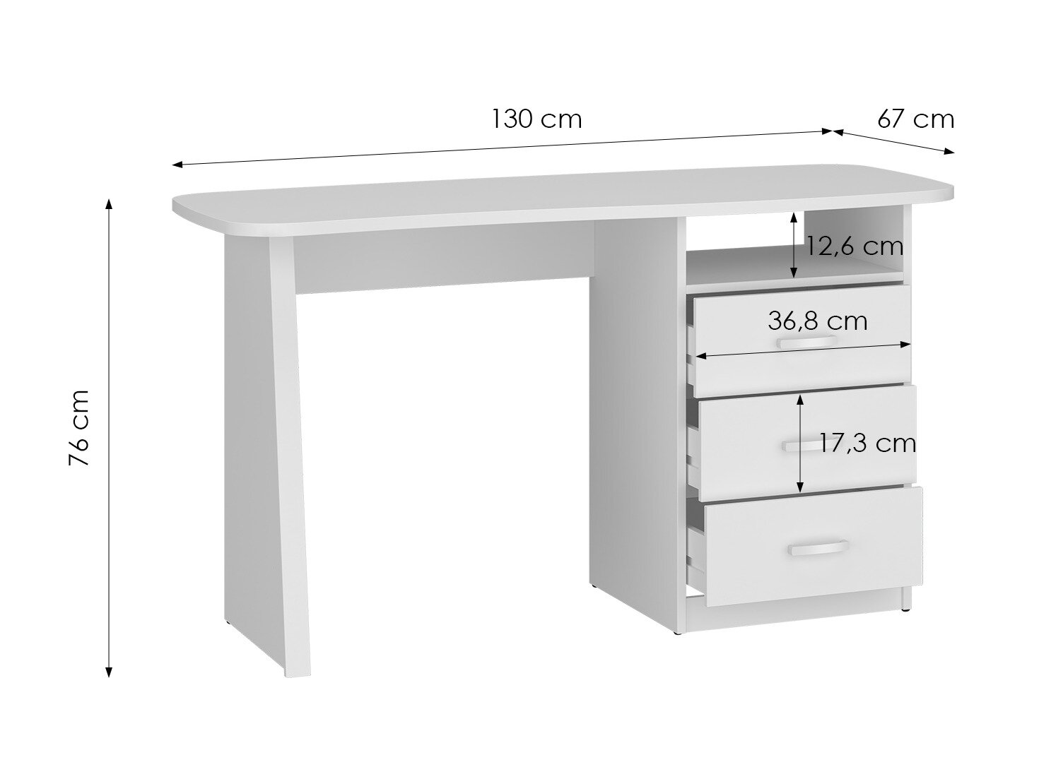 Skrivebord Ontario 204 (Hvid)