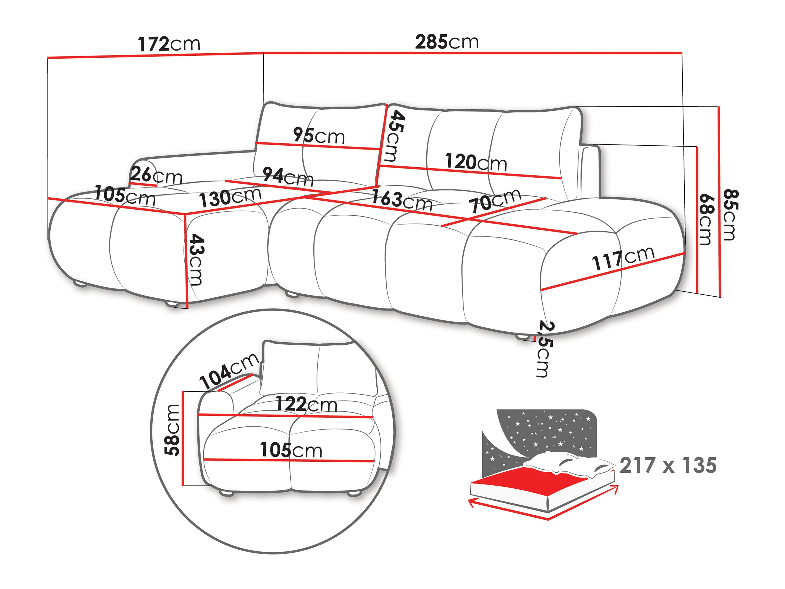 Hjørnesofa TrendyNest Ansera (Flow 02)