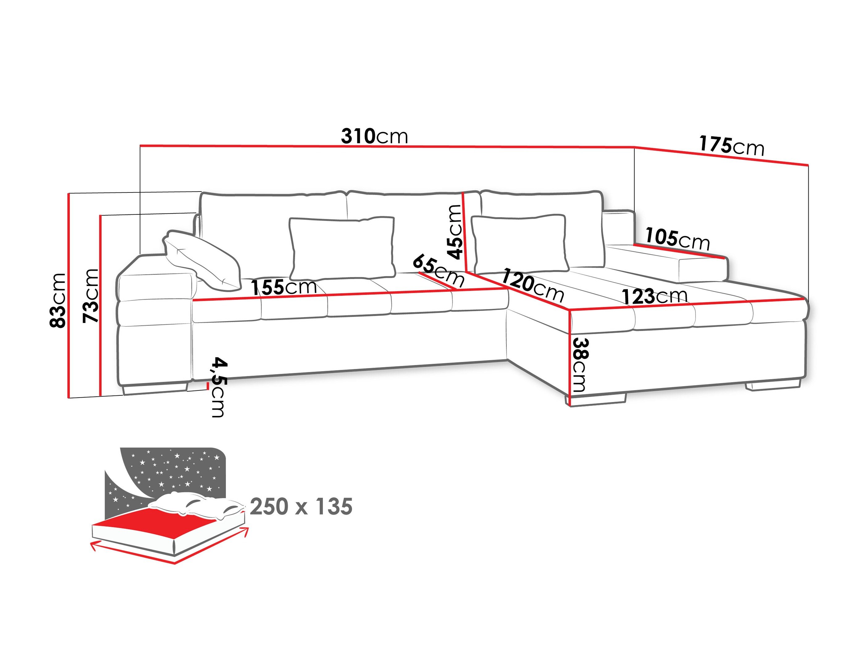 Hjørnesofa Comfivo 113 (Nazar 225.05 + Muna 14)