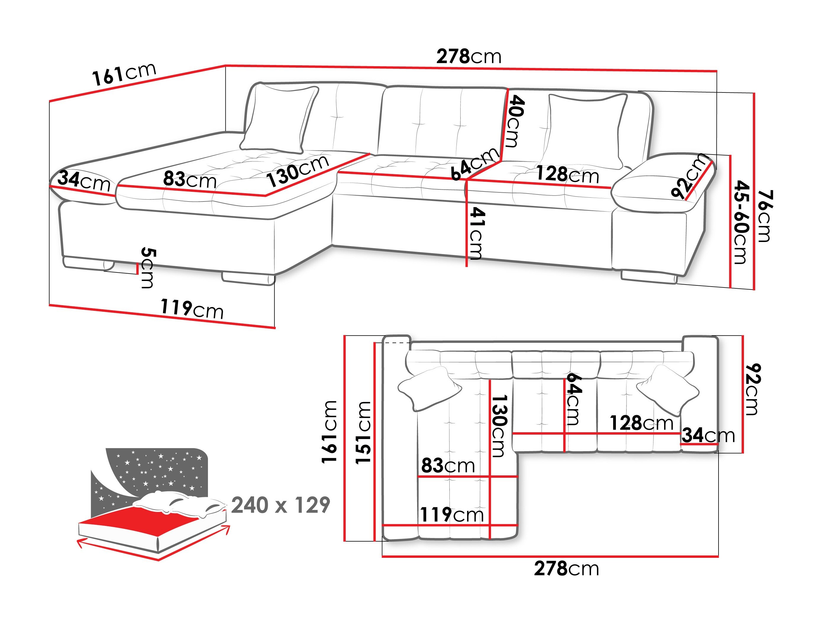 Hjørnesofa Comfivo 152 (Cruz 80)