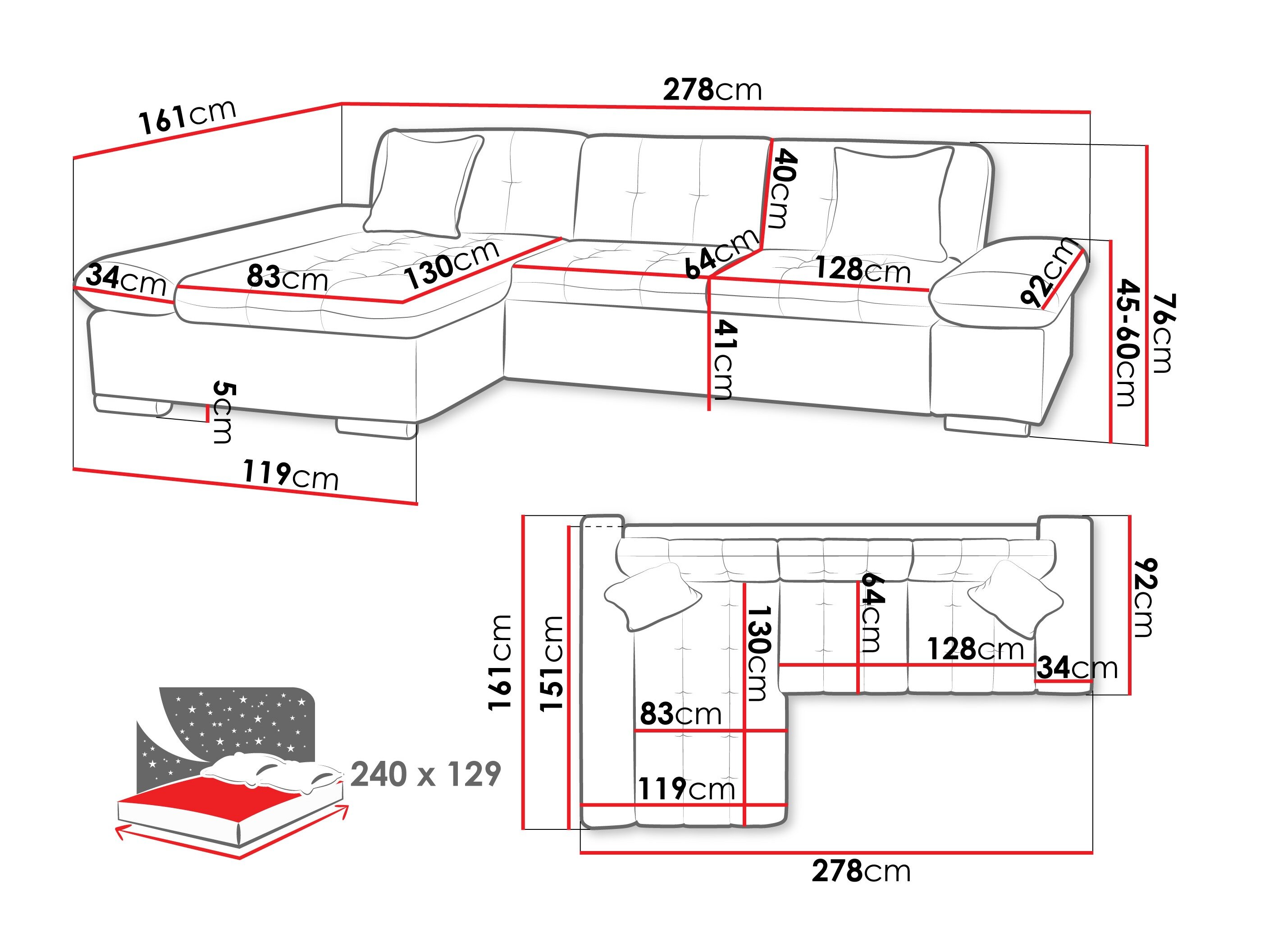 Hjørnesofa Comfivo 152 (Sandu 224.01)