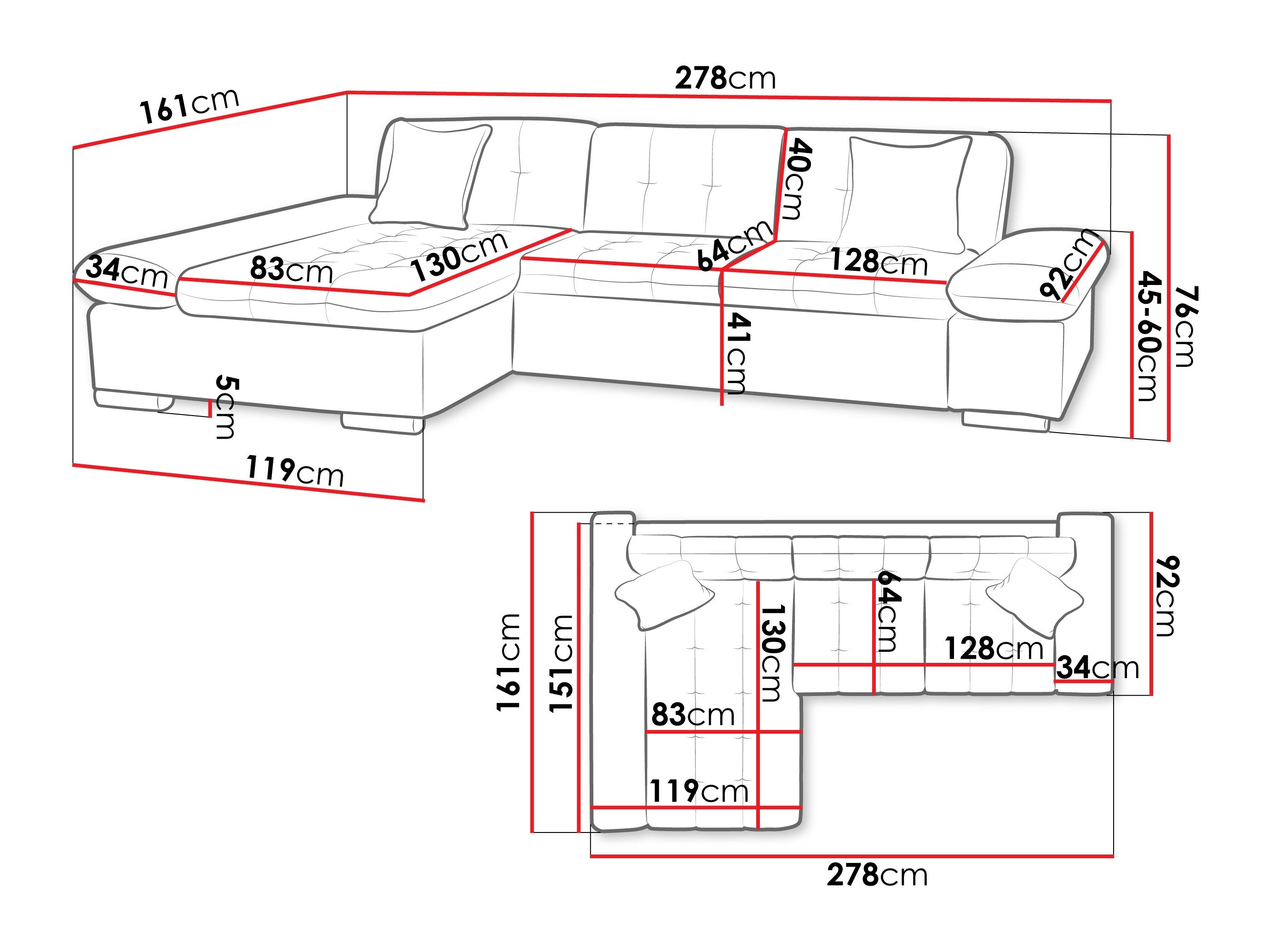 Hjørnesofa Comfivo 219 (Sandu 224.01)