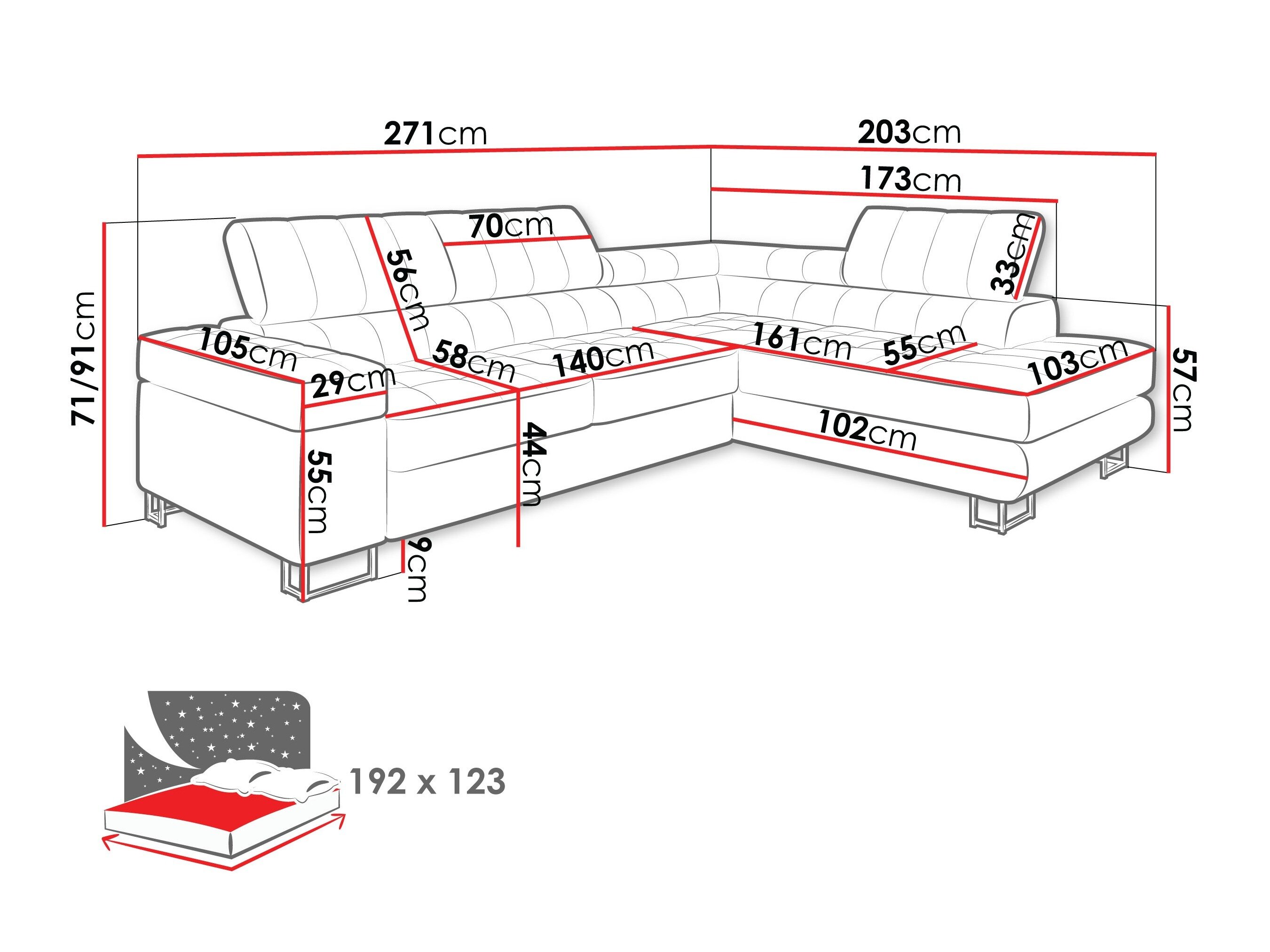 Hjørnesofa Comfivo 232 (Nazar 225.02)