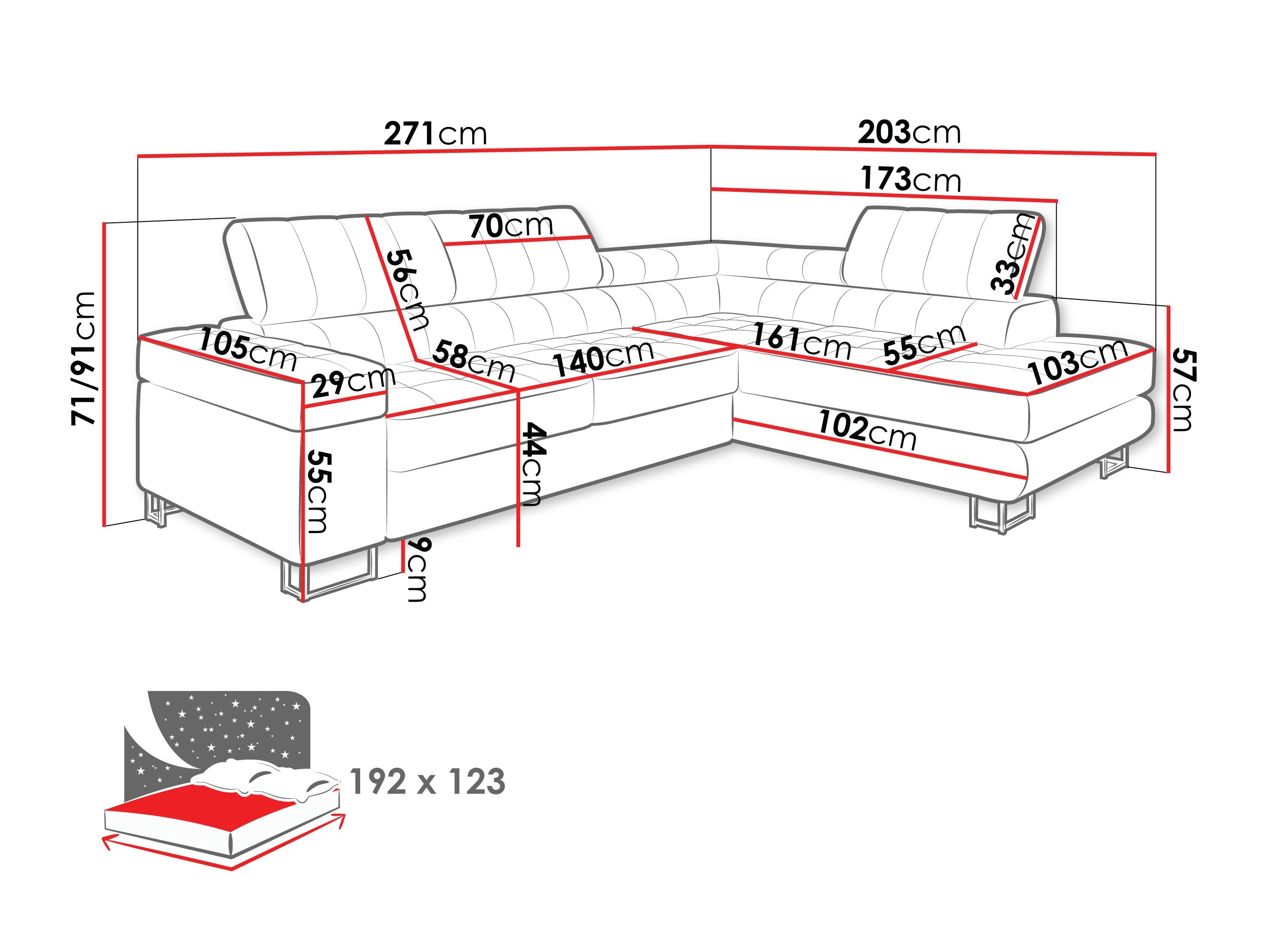 Hjørnesofa Comfivo Anima (Nazar 225.02)