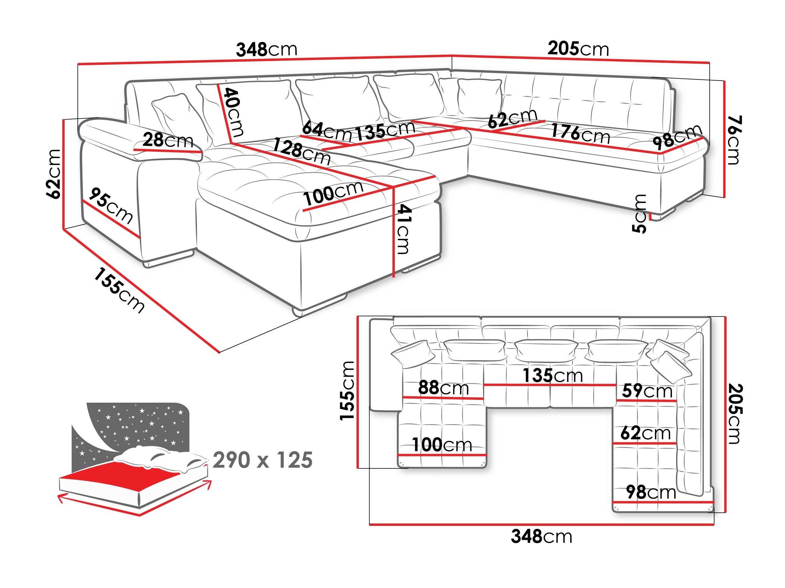 Hjørnesofa Comfivo 128 (Højre)