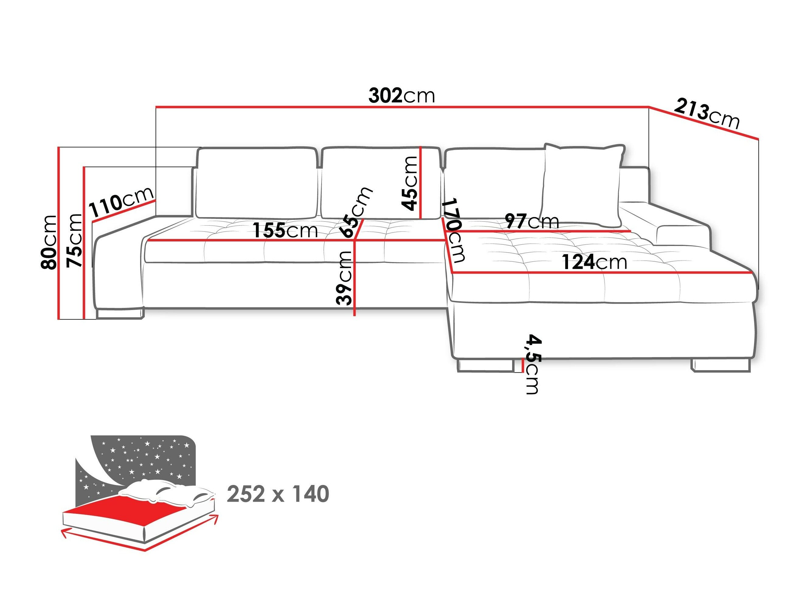 Hjørnesofa Comfivo 147 (Soft 011 + Lawa 06)