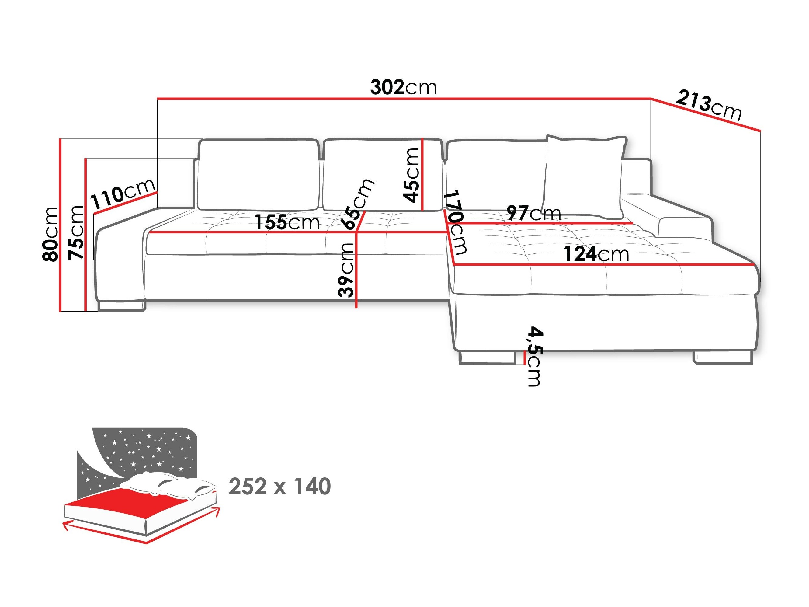 Hjørnesofa Comfivo Nitor II (Kronos 022 + Senegal 818)