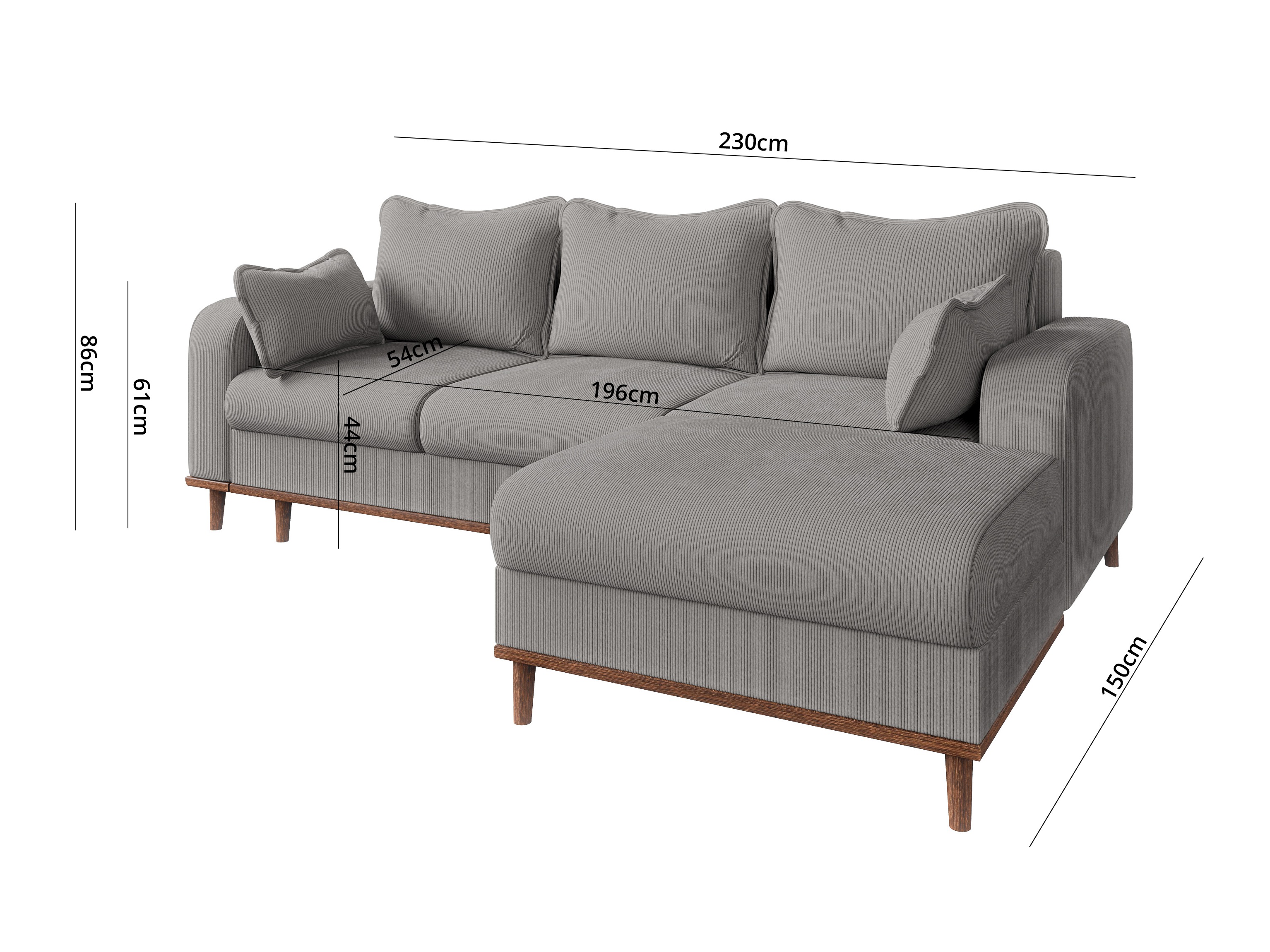 Hjørnesofa Rocklin 129 (Fjord 08)