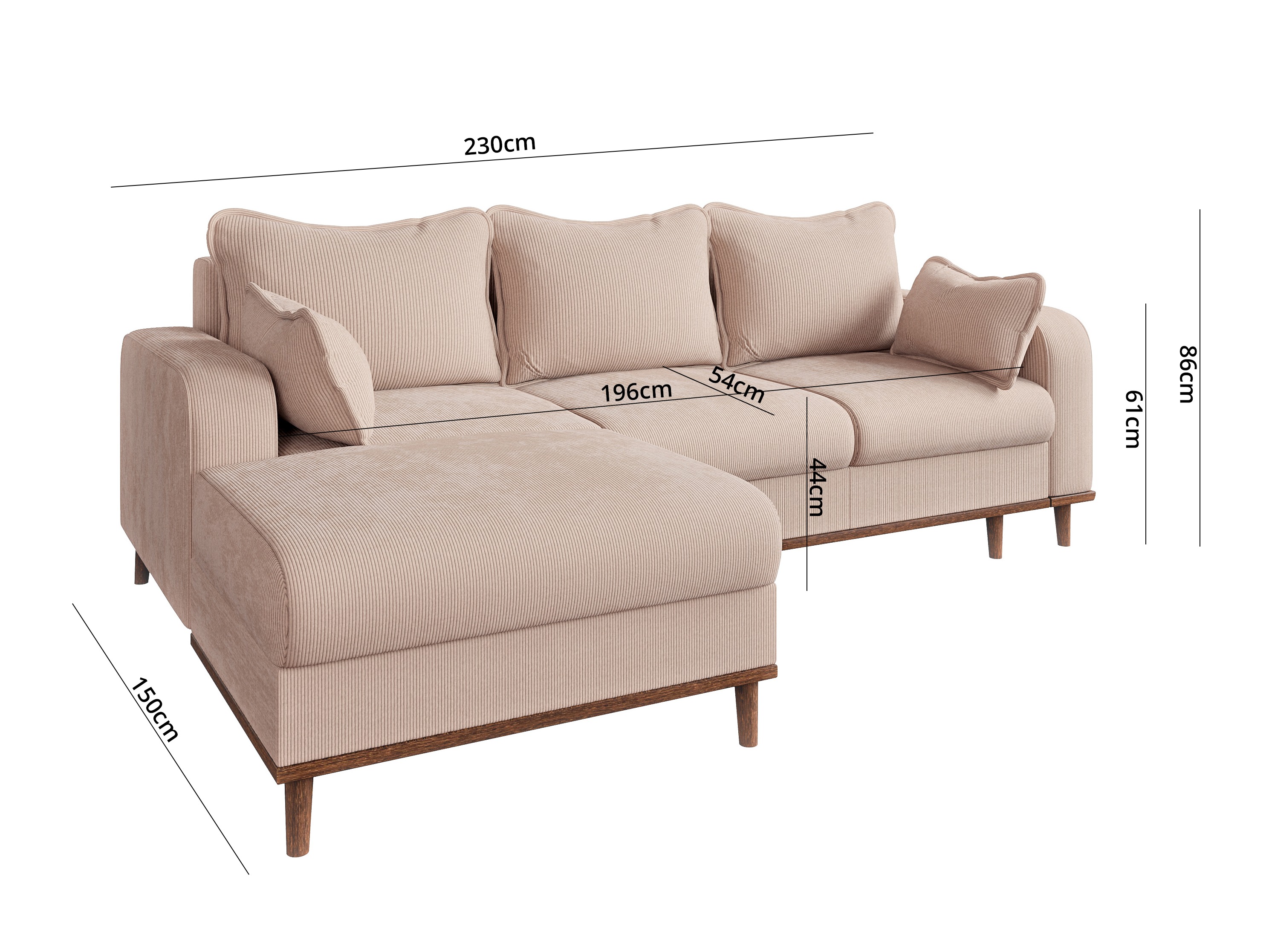 Hjørnesofa Rocklin 129 (Fjord 23)
