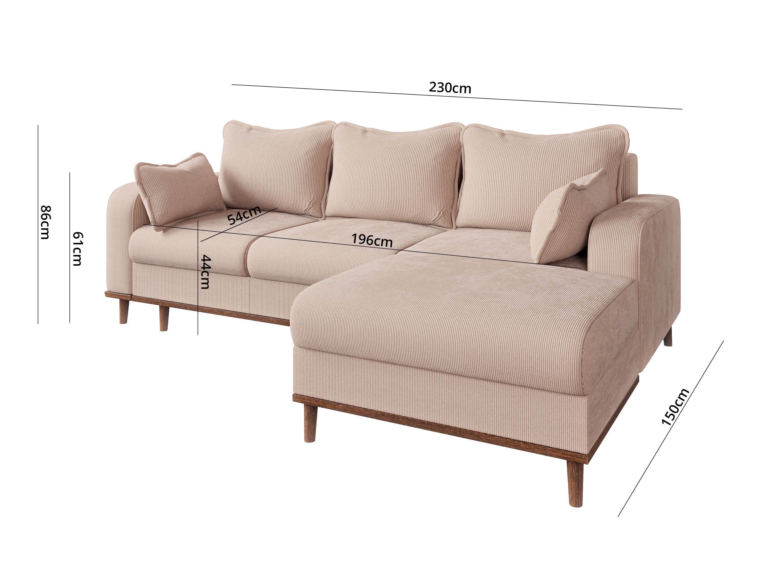 Hjørnesofa Rocklin 129 (Fjord 23)