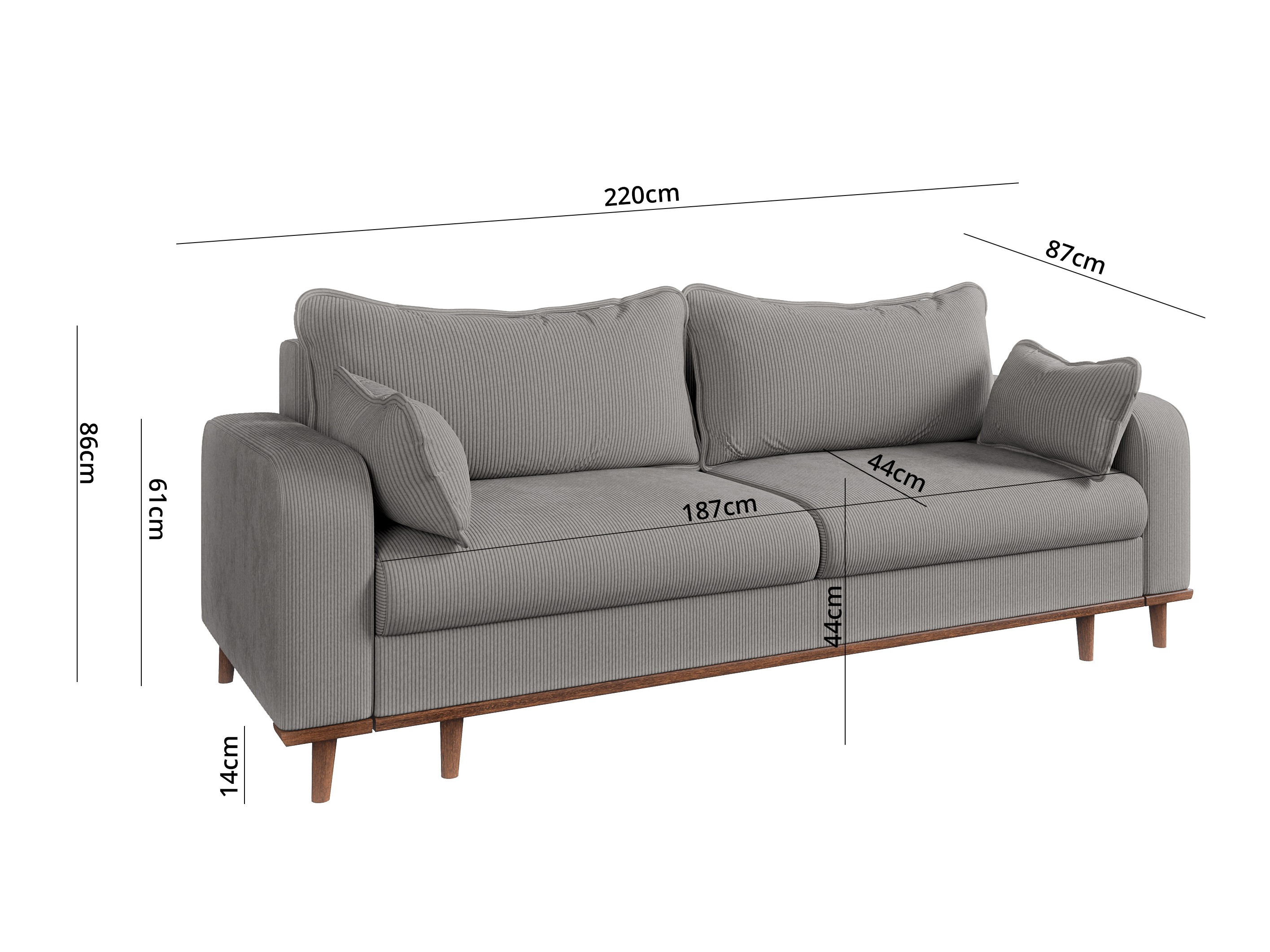 Sovesofa Rocklin 130 (Fjord 08)