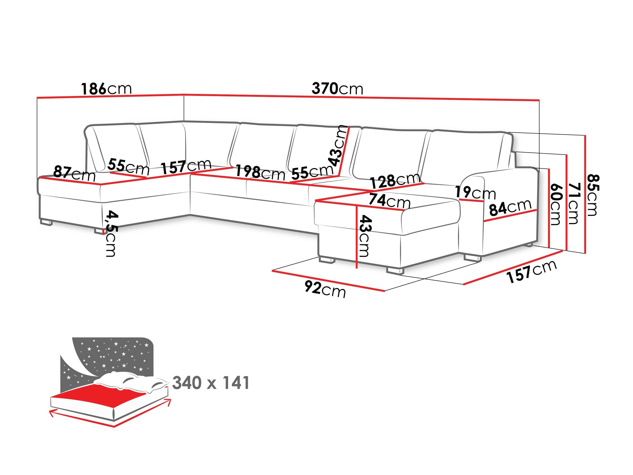 Hjørnesofa Comfivo Flumen I (Nazar 225.02)