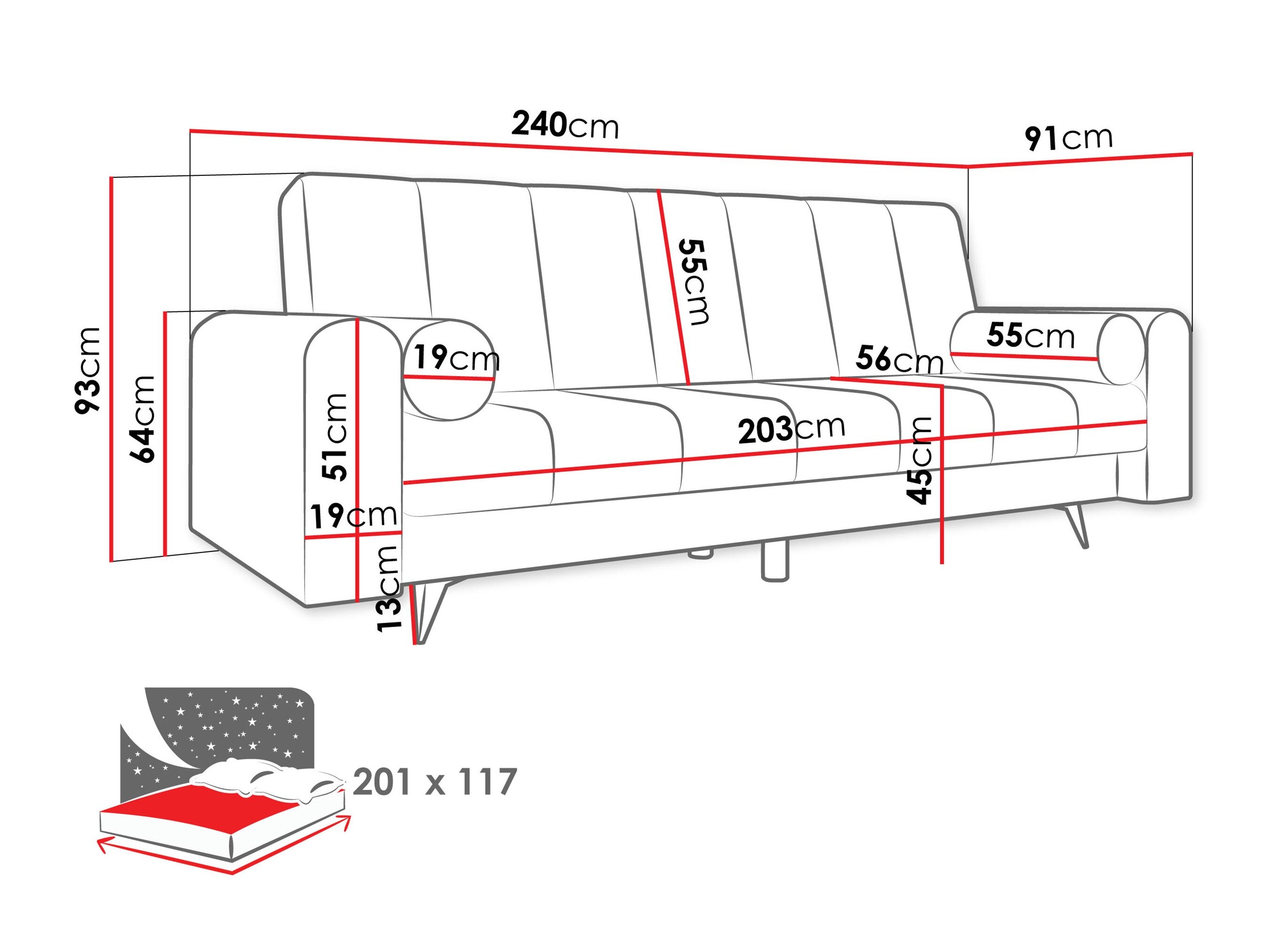 Sovesofa Comfivo 499 (Coral 45)
