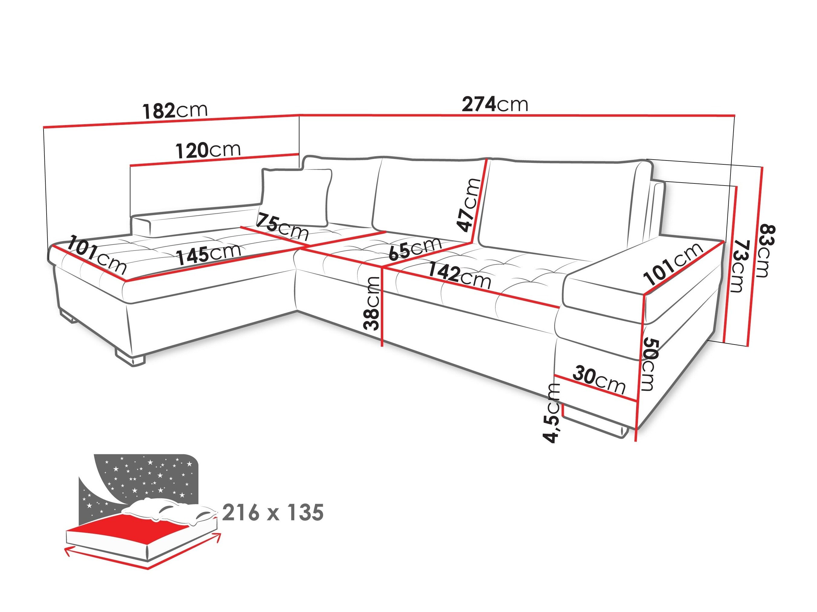 Hjørnesofa Comfivo 212 (Corbett 21)