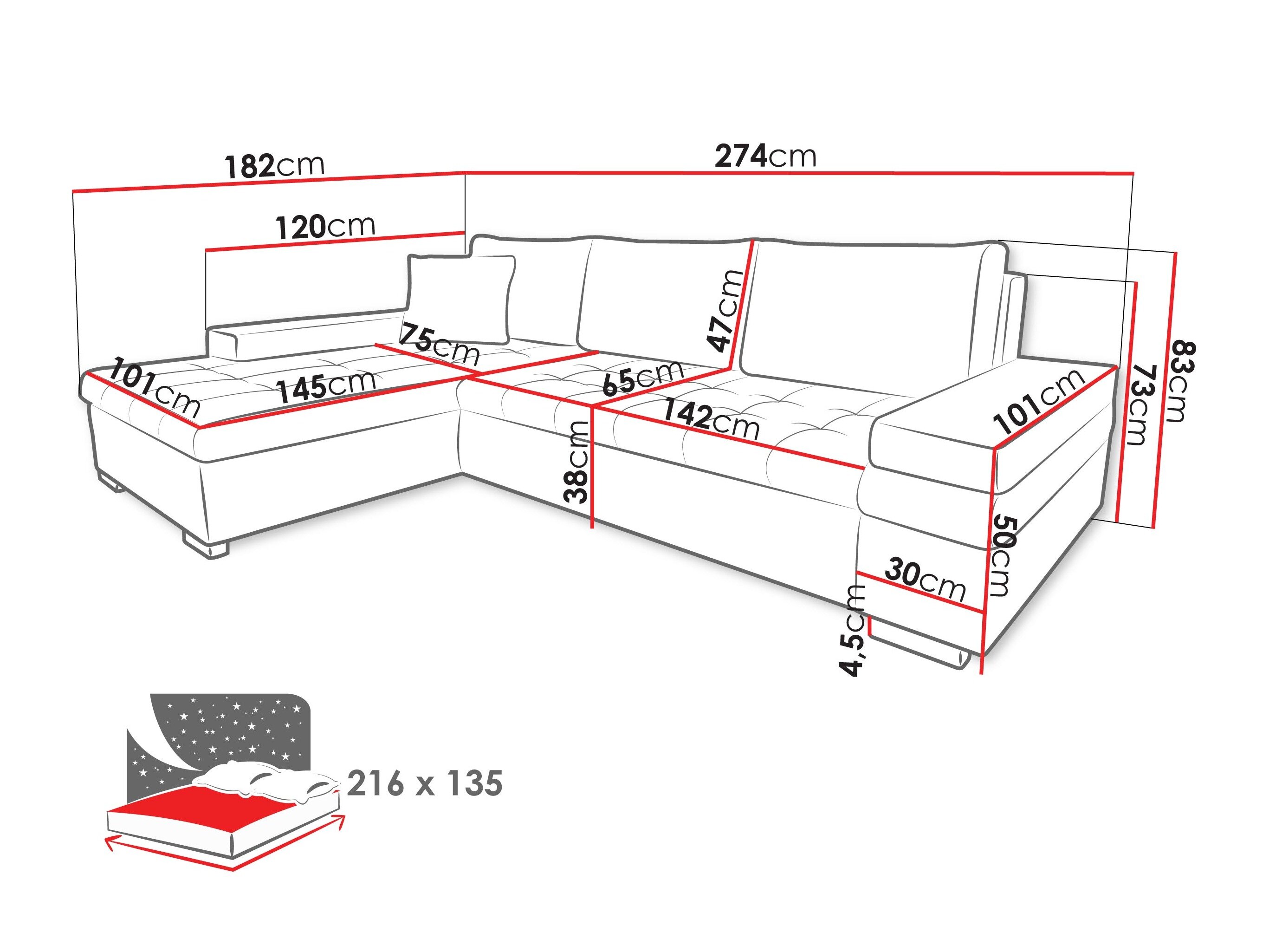 Hjørnesofa Comfivo 212 (Zoya 01)