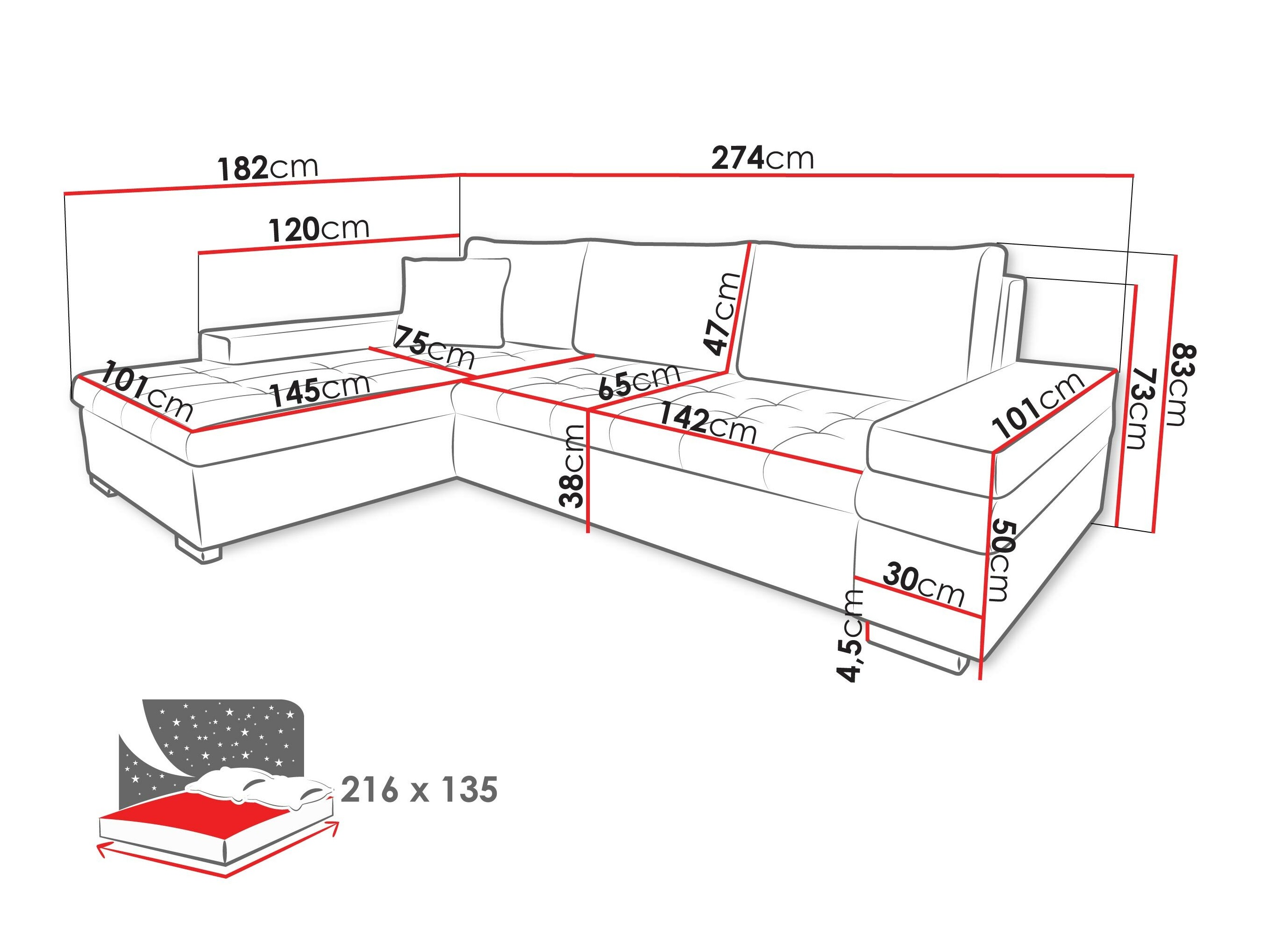 Hjørnesofa Comfivo Olivetum III (Baloo 2074)