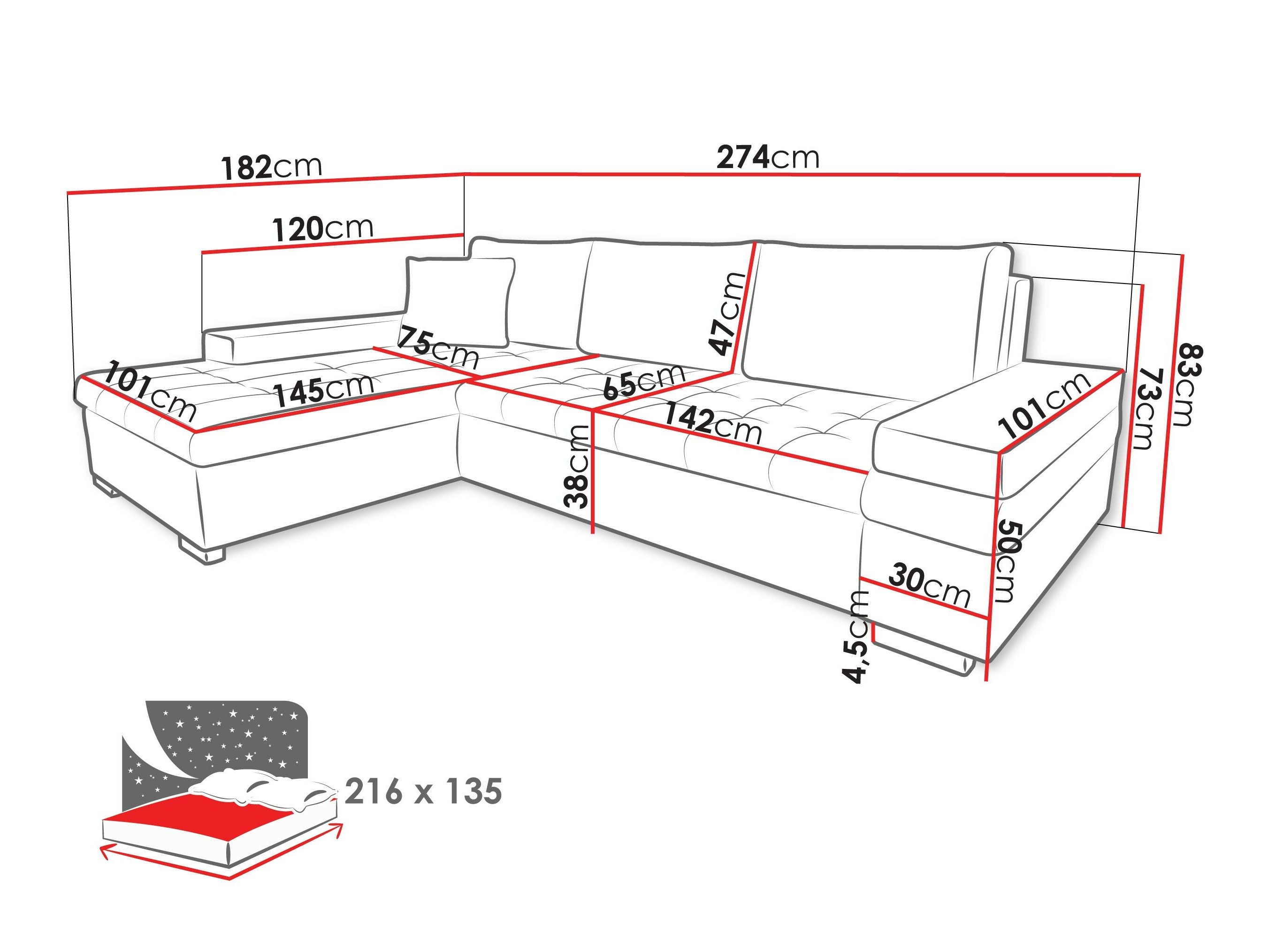 Hjørnesofa Comfivo Olivetum III (Sicuro 80 + Sempre 4)