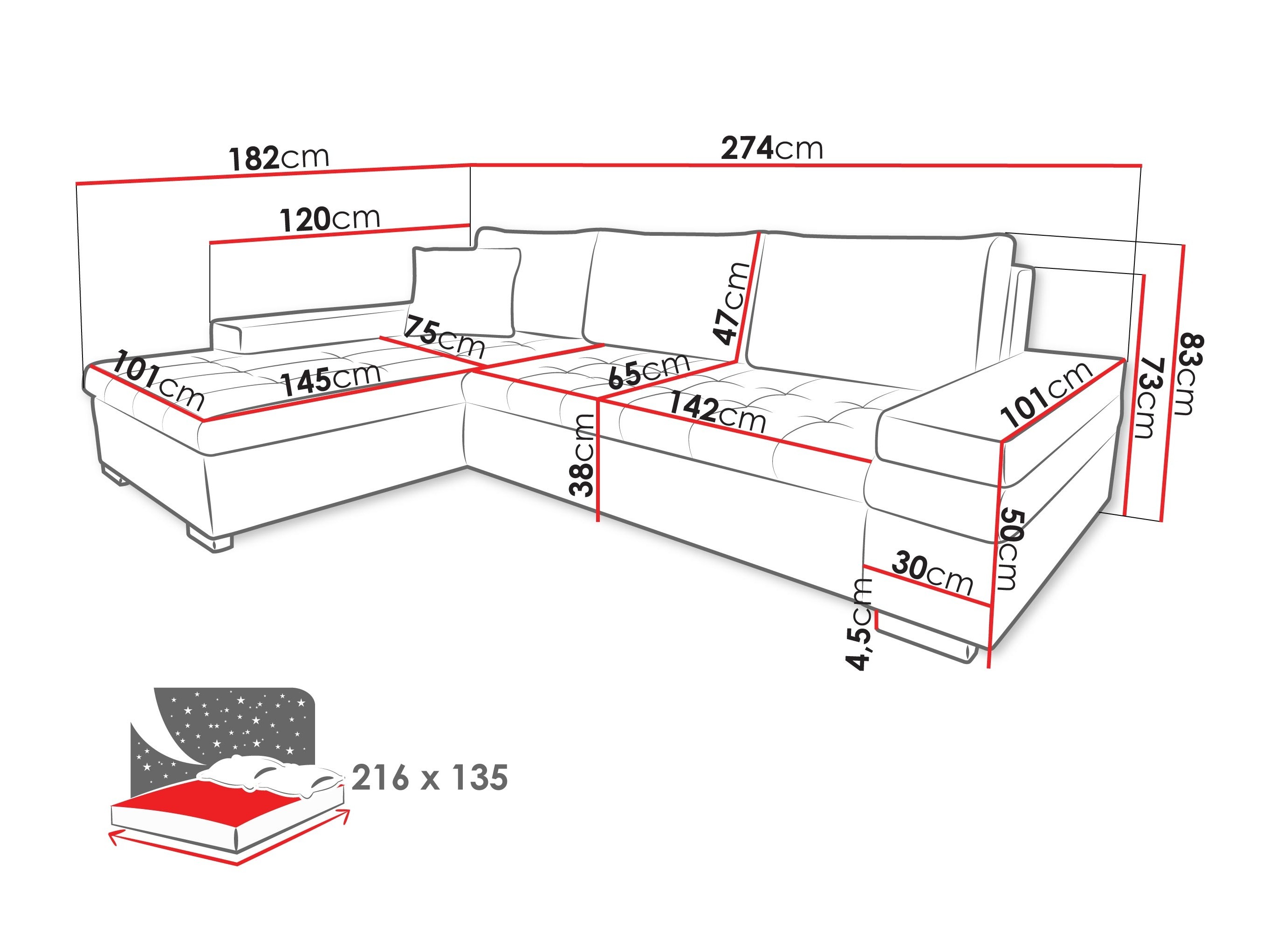 Hjørnesofa Comfivo Olivetum III (Zoya 03 + Mokka 03)