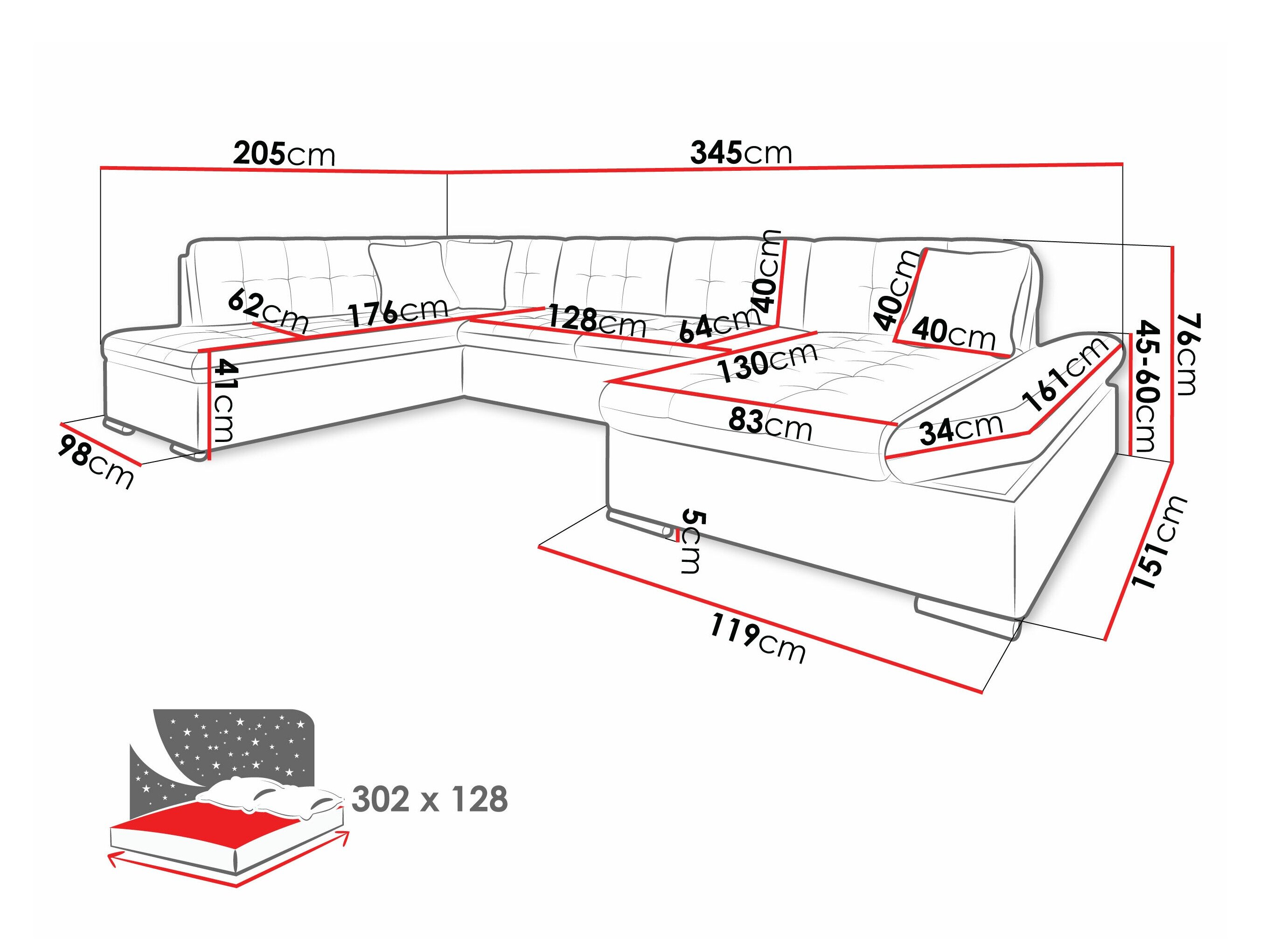 Hjørnesofa Comfivo 150 (Flow 12)