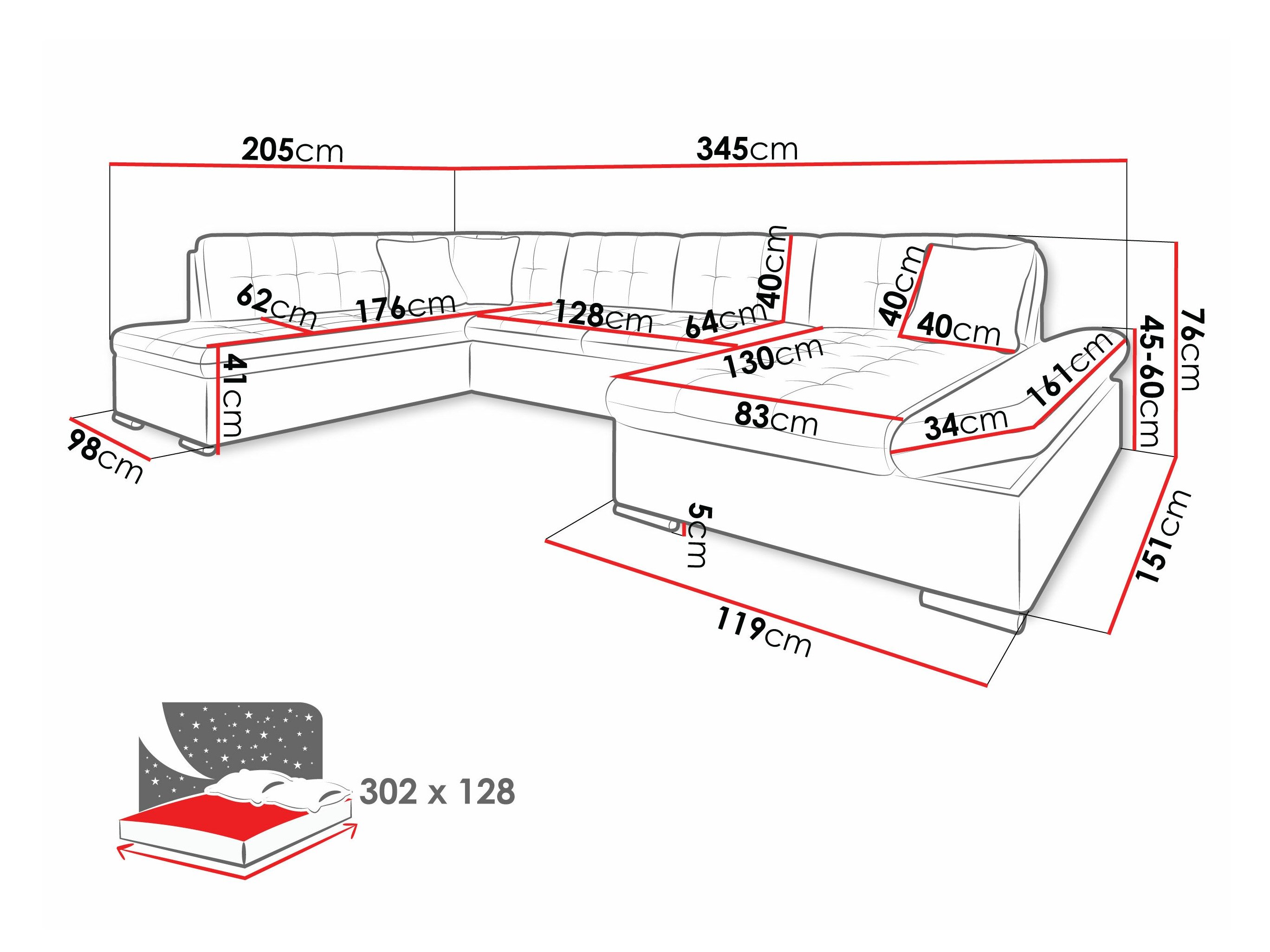Hjørnesofa Comfivo 173 (Tracy 211.01)