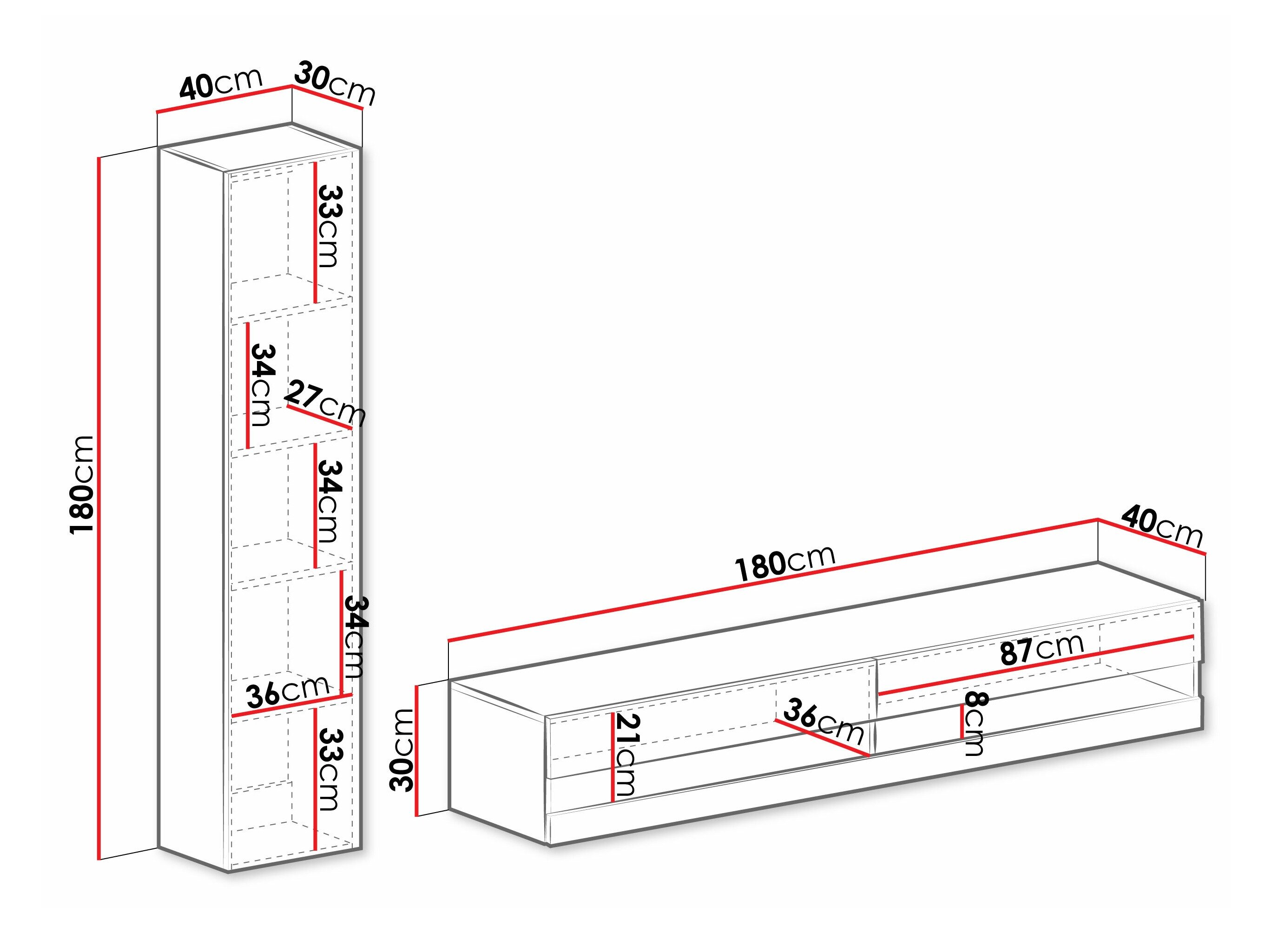 Stuemøbelsæt Venenou 114 (Sort + Blank sort)