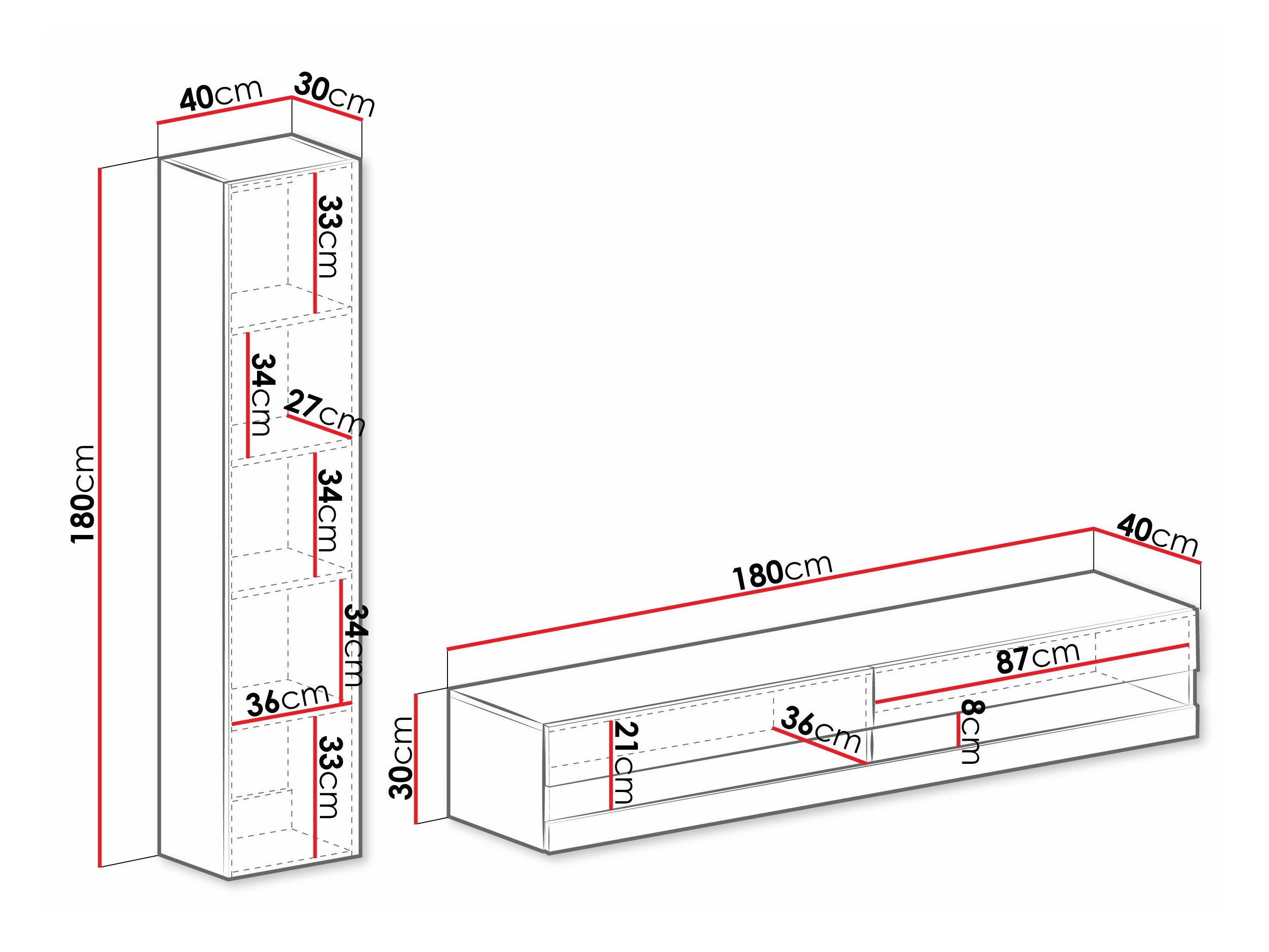 Stuemøbelsæt Venenou 114 (Sort + Blank sort)